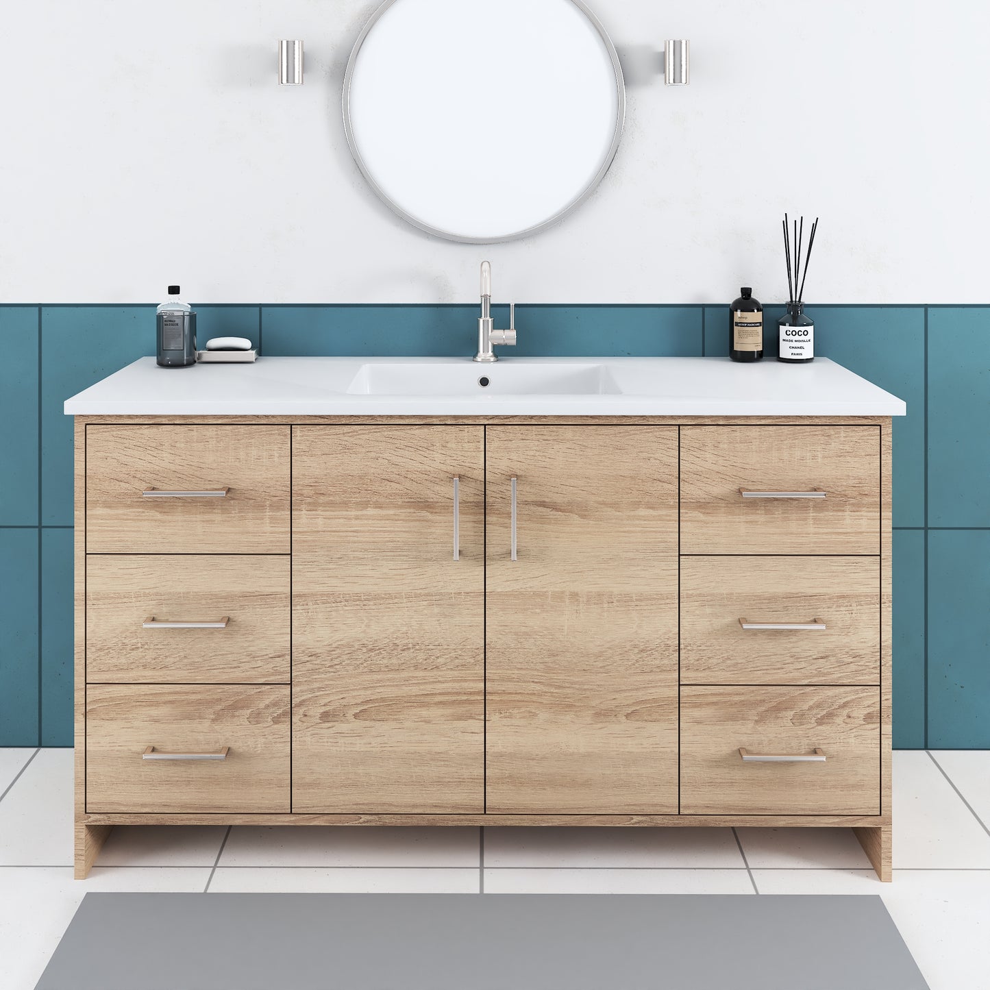 Norway 60" Single Sink Bathroom Vanity with Counter top