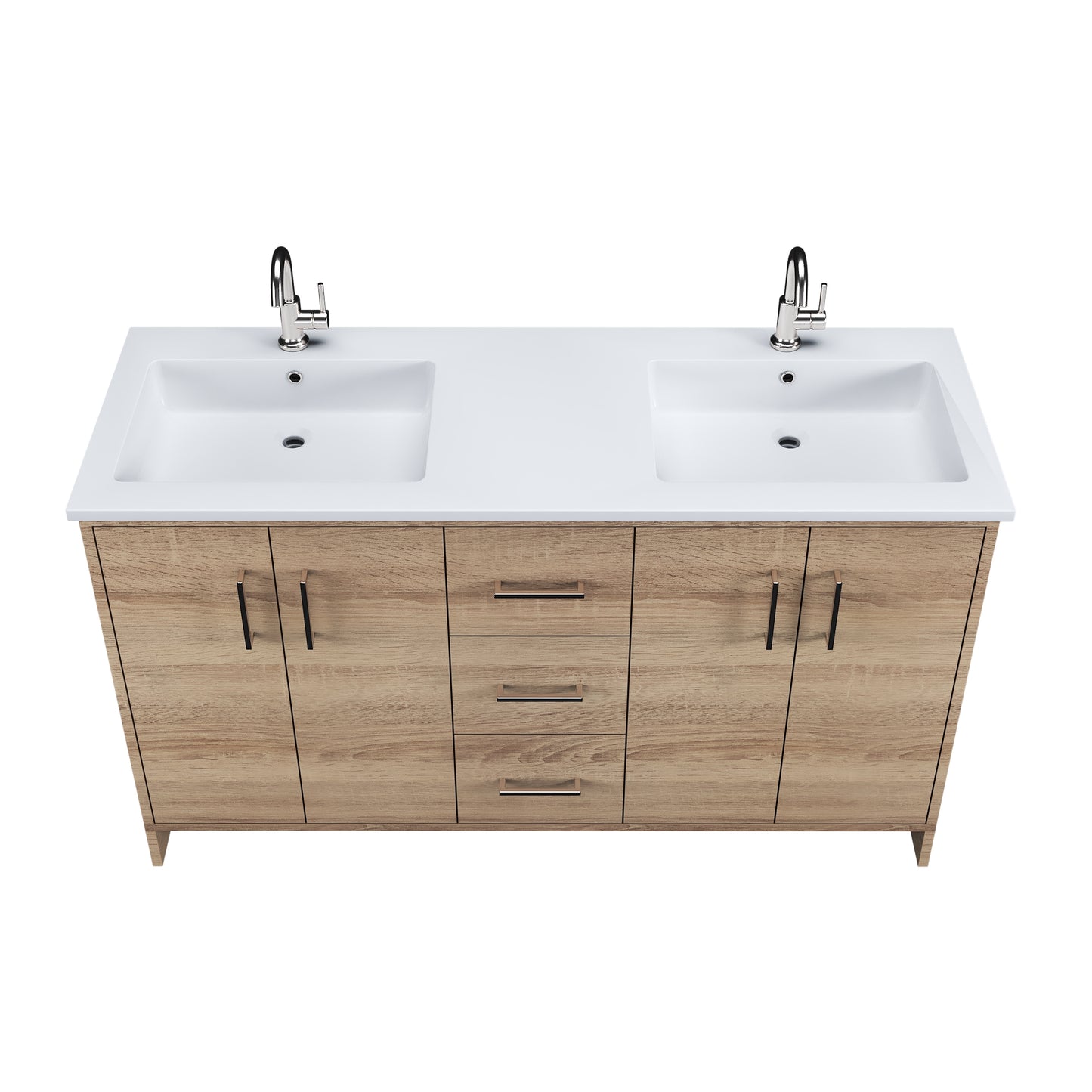 Norway 60" Double Sink Bathroom Vanity with Counter top