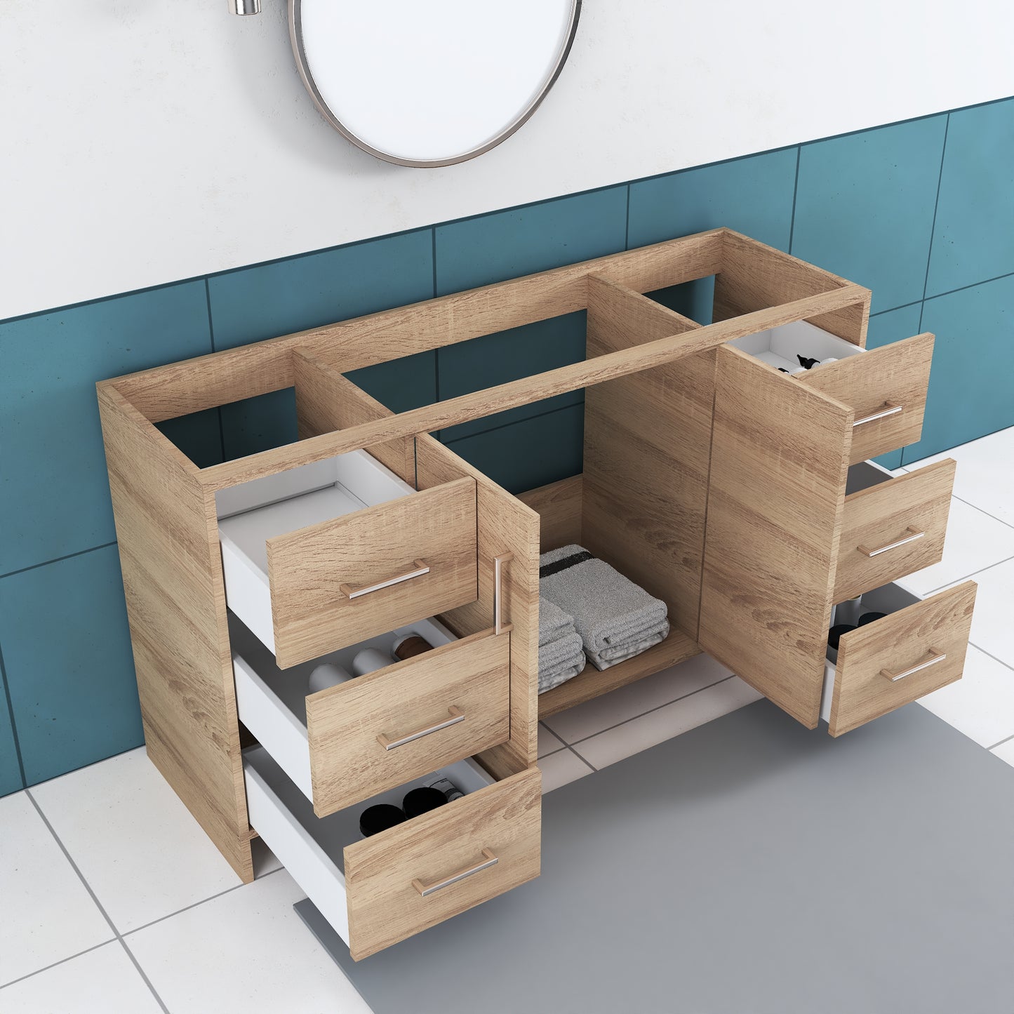 Norway 60" Single Sink Bathroom Vanity Cabinet Only