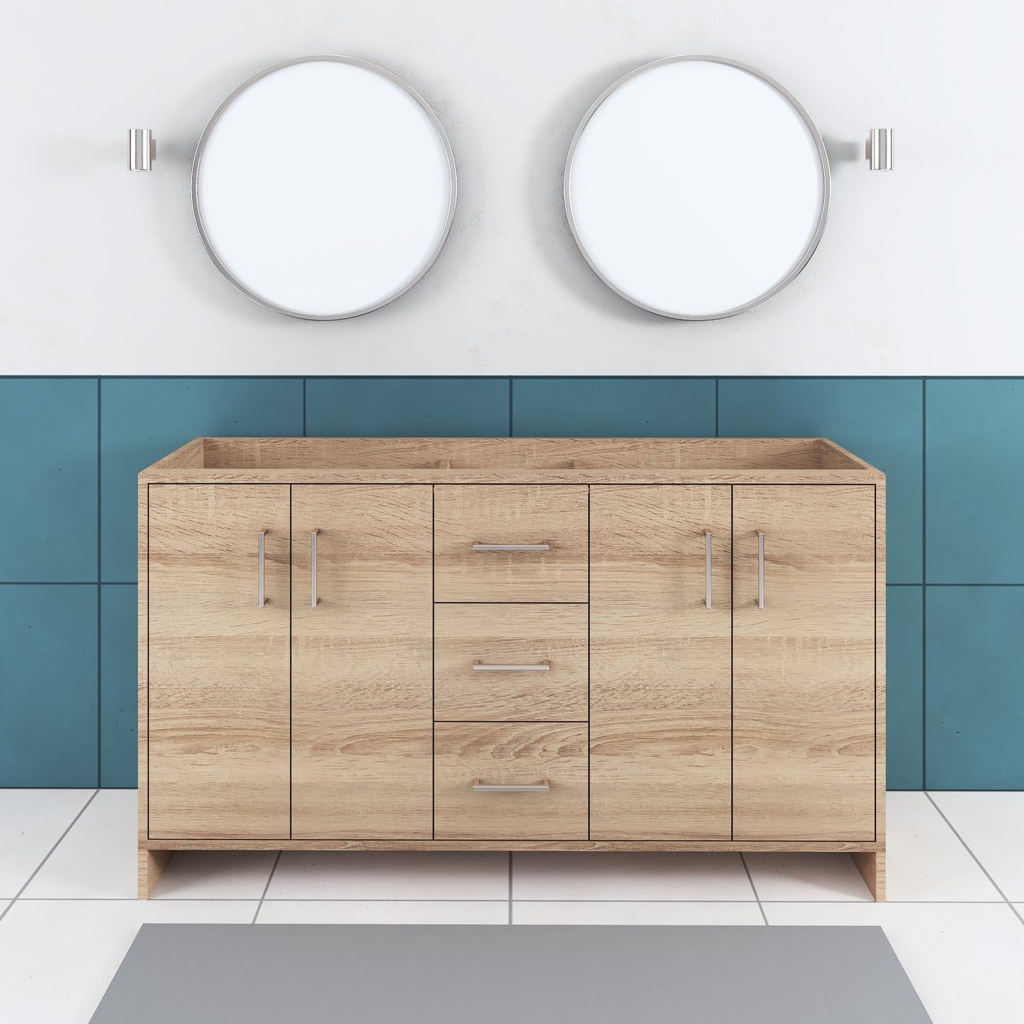 Norway 60" Double Sink Bathroom Vanity Cabinet Only