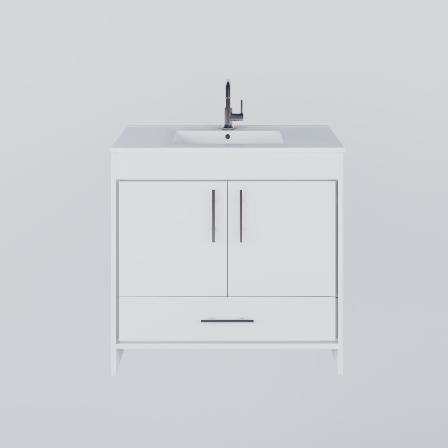 Pacific 36" Bathroom Vanity with Ceramic integrated counter top