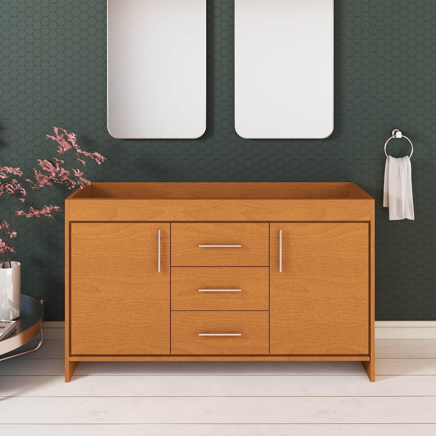 Pacific 60" Double Sink Bathroom Vanity Cabinet Only