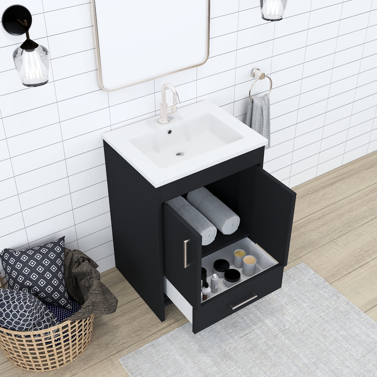 Rio 24" Bathroom Vanity with Acrylic integrated counter top