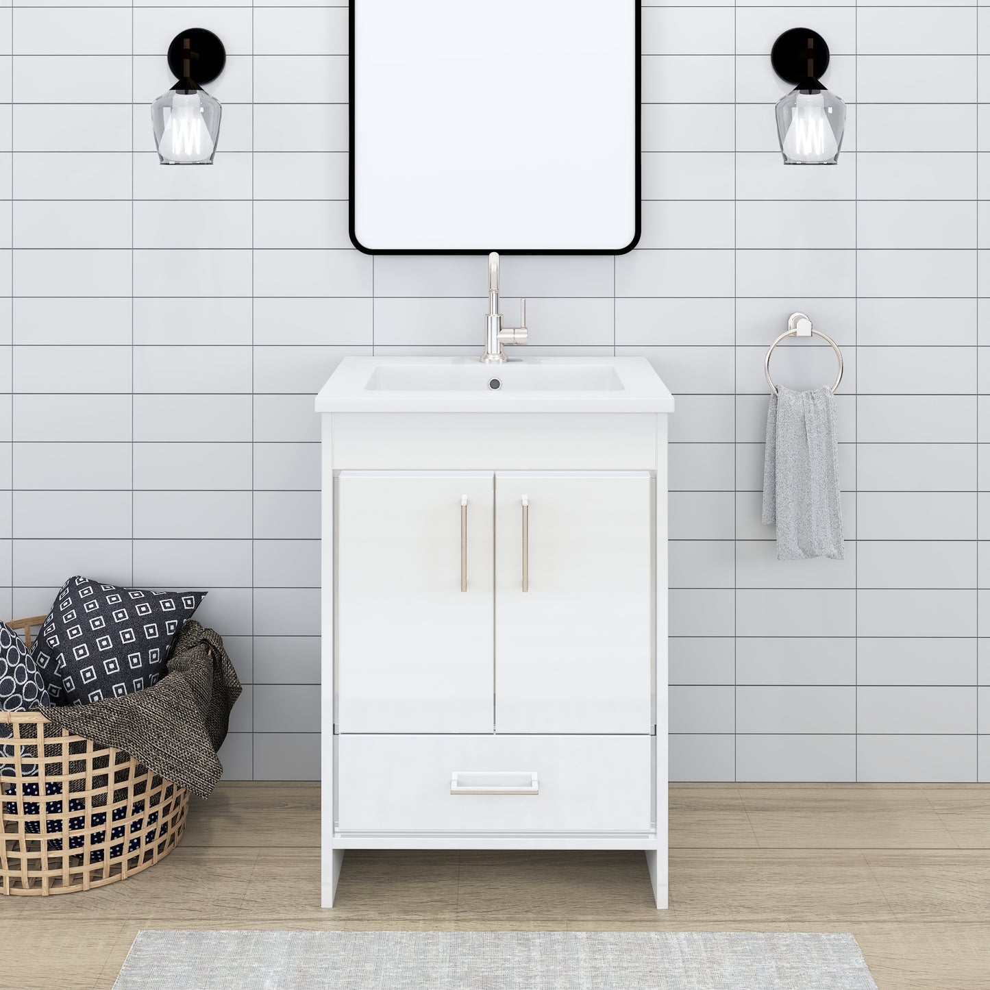 Rio 24" Bathroom Vanity with Acrylic integrated counter top