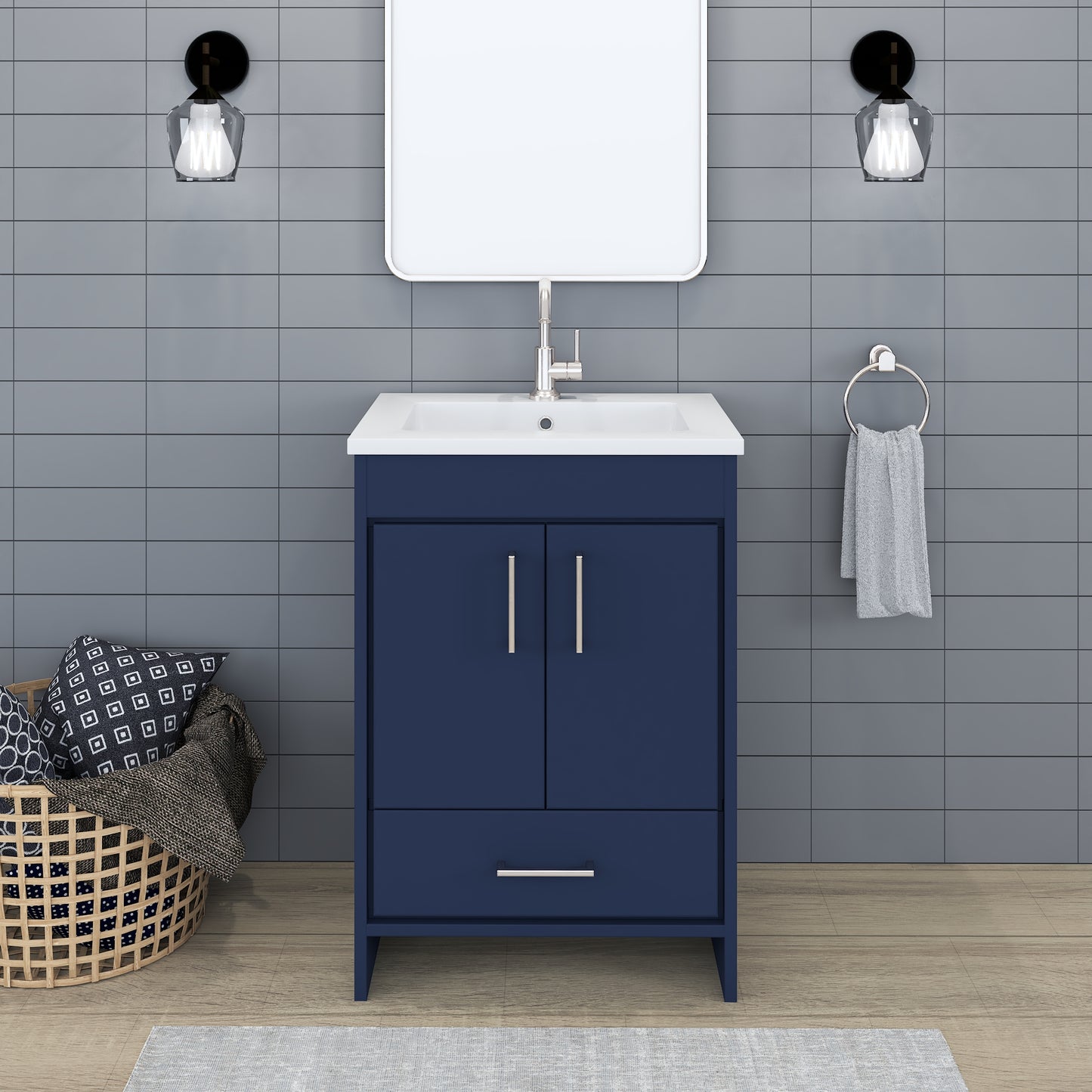 Rio 24" Bathroom Vanity with Acrylic integrated counter top