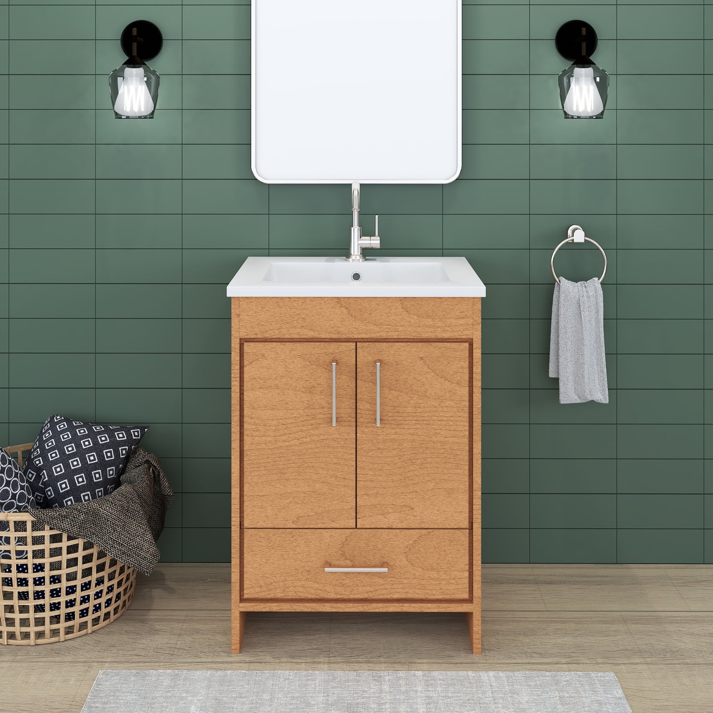 Rio 24" Bathroom Vanity with Acrylic integrated counter top