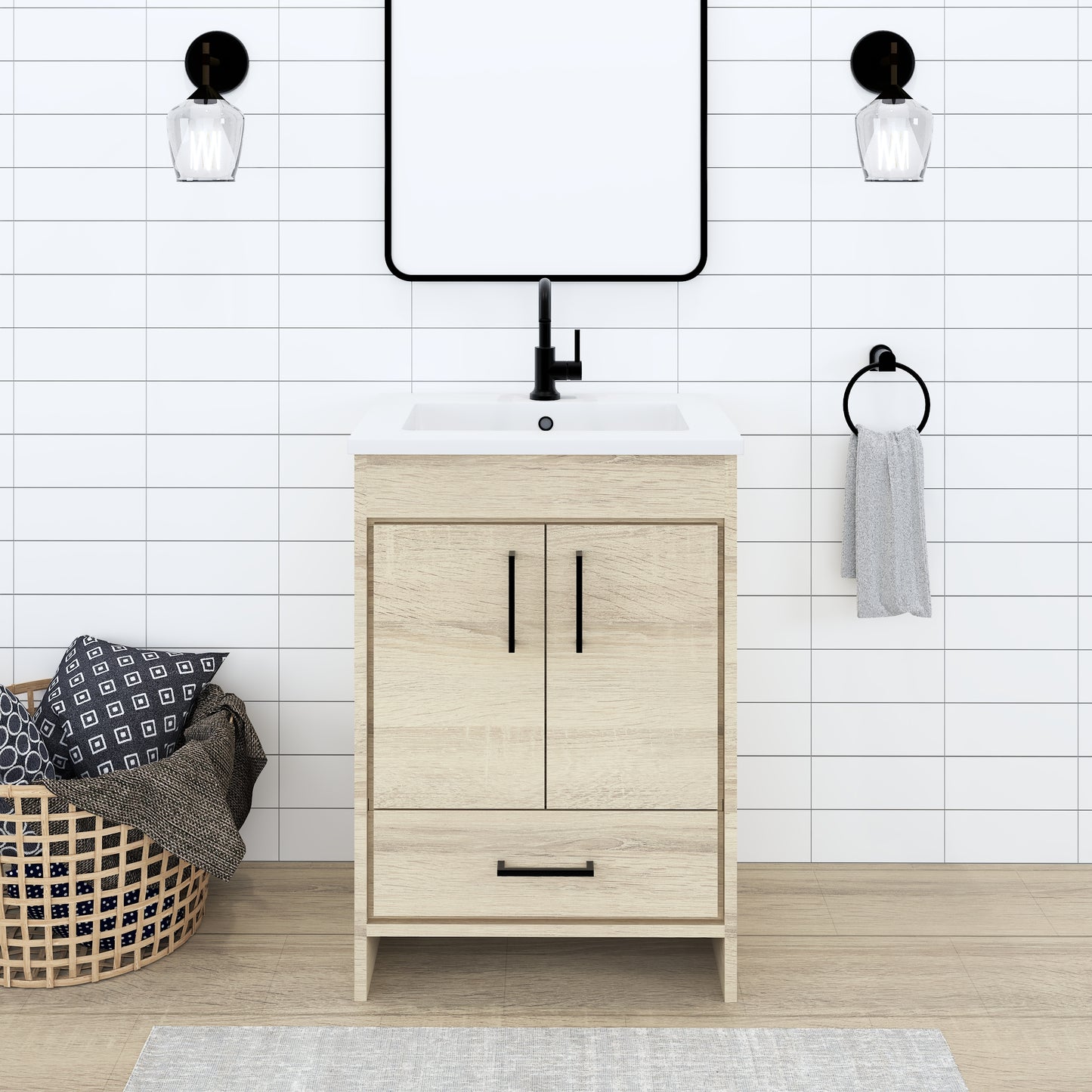 Rio 24" Bathroom Vanity with Acrylic integrated counter top