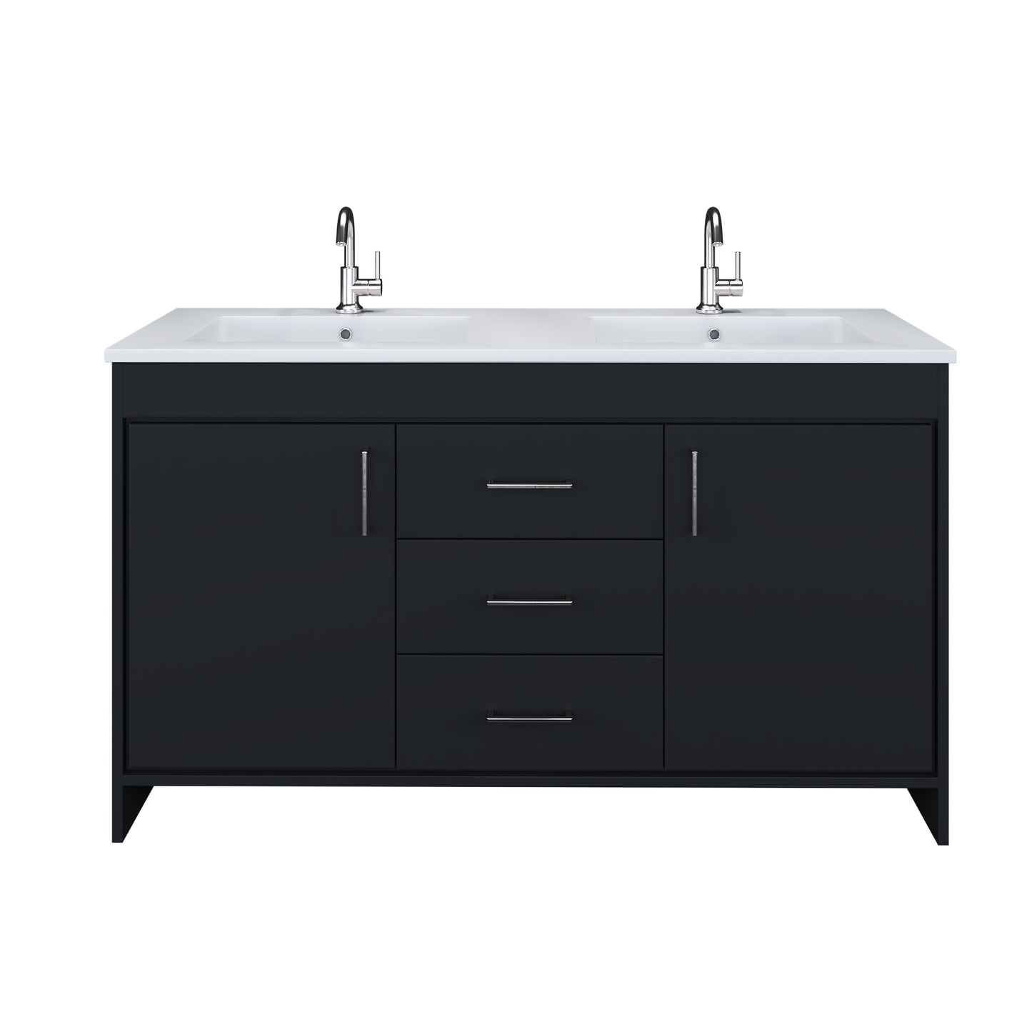 Rio 60" Double Sink Bathroom Vanity with Acrylic integrated counter top