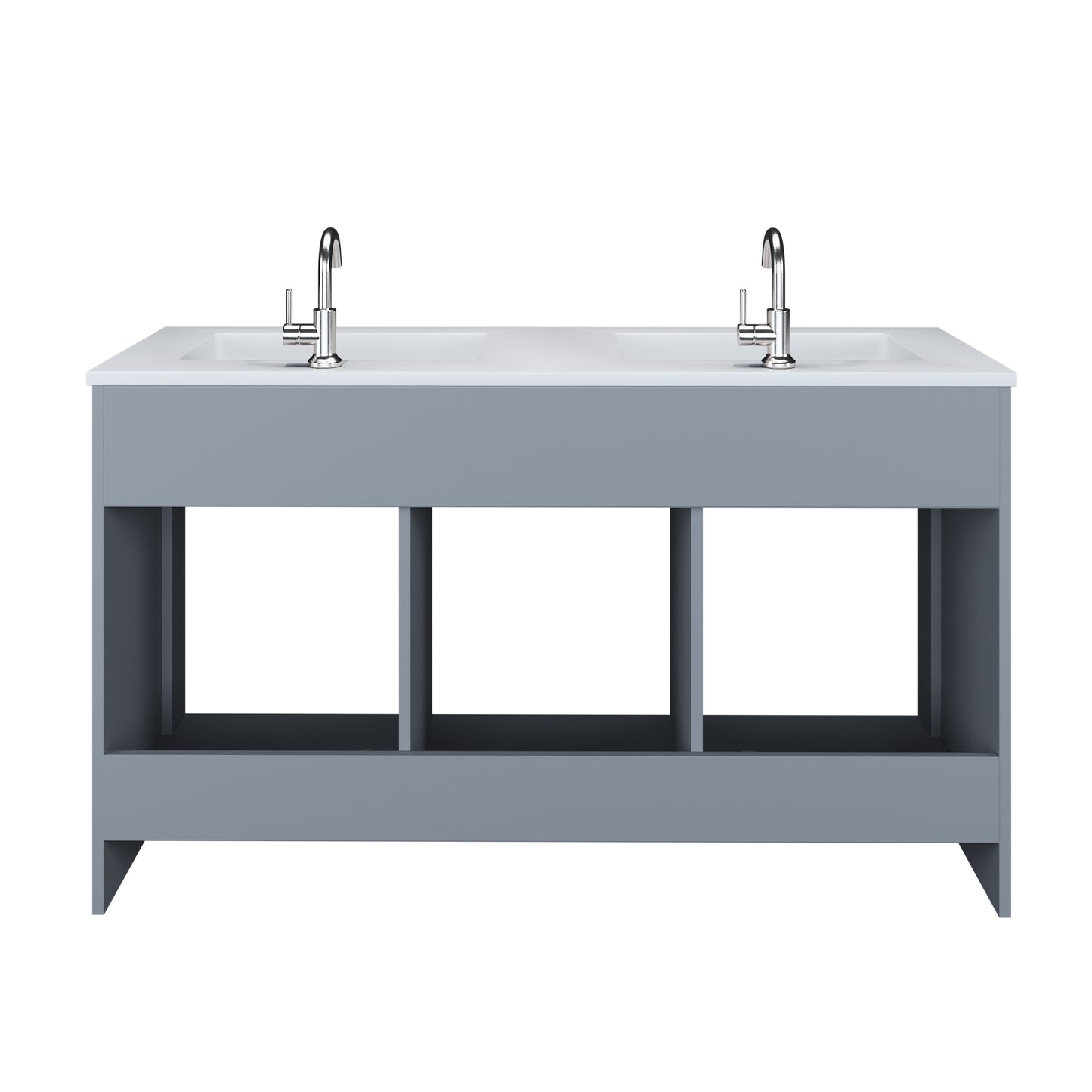 Rio 60" Double Sink Bathroom Vanity with Acrylic integrated counter top