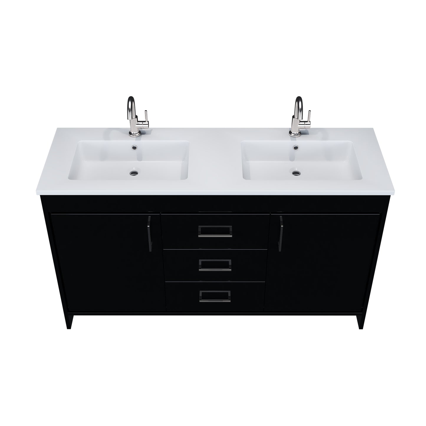 Rio 60" Double Sink Bathroom Vanity with Acrylic integrated counter top