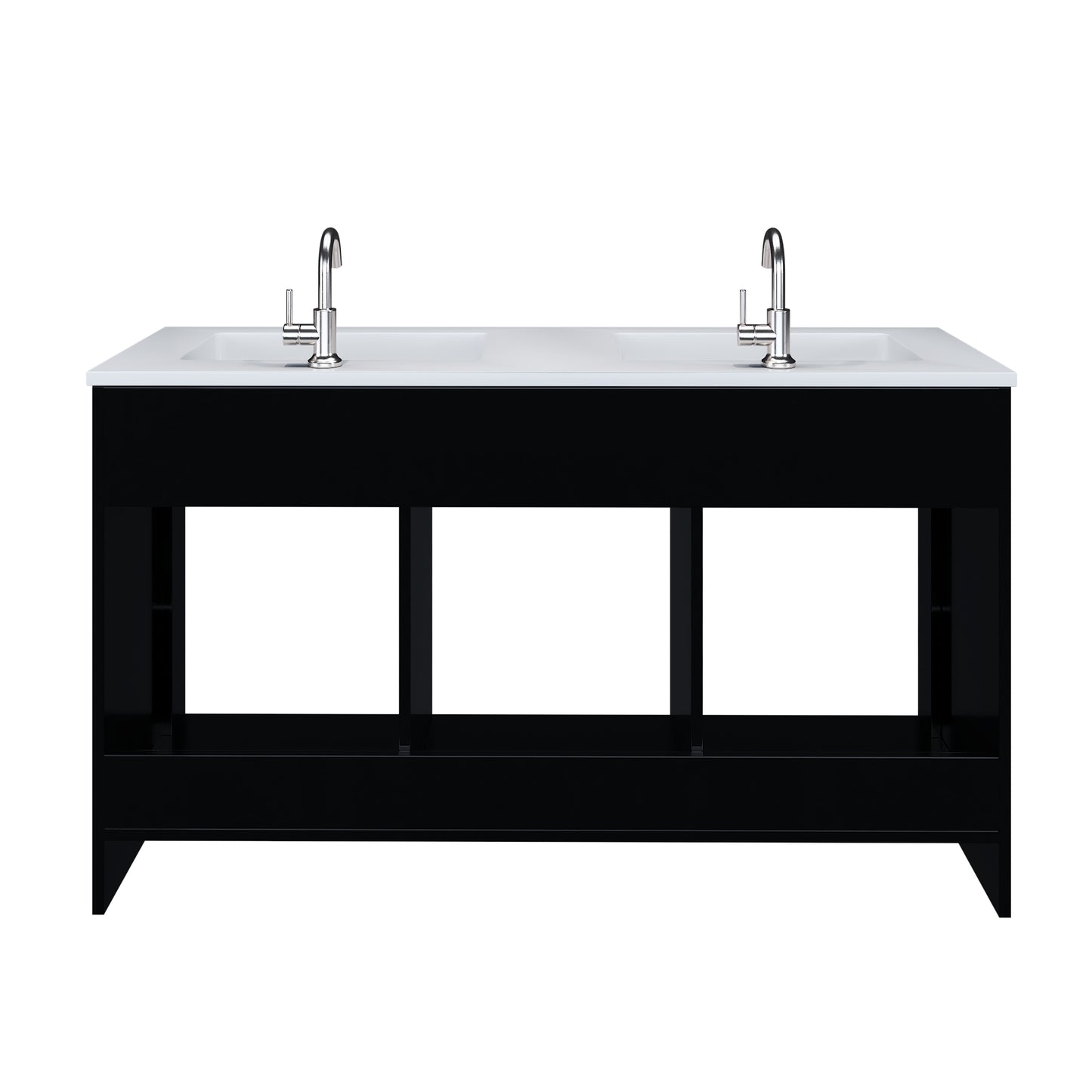 Rio 60" Double Sink Bathroom Vanity with Acrylic integrated counter top