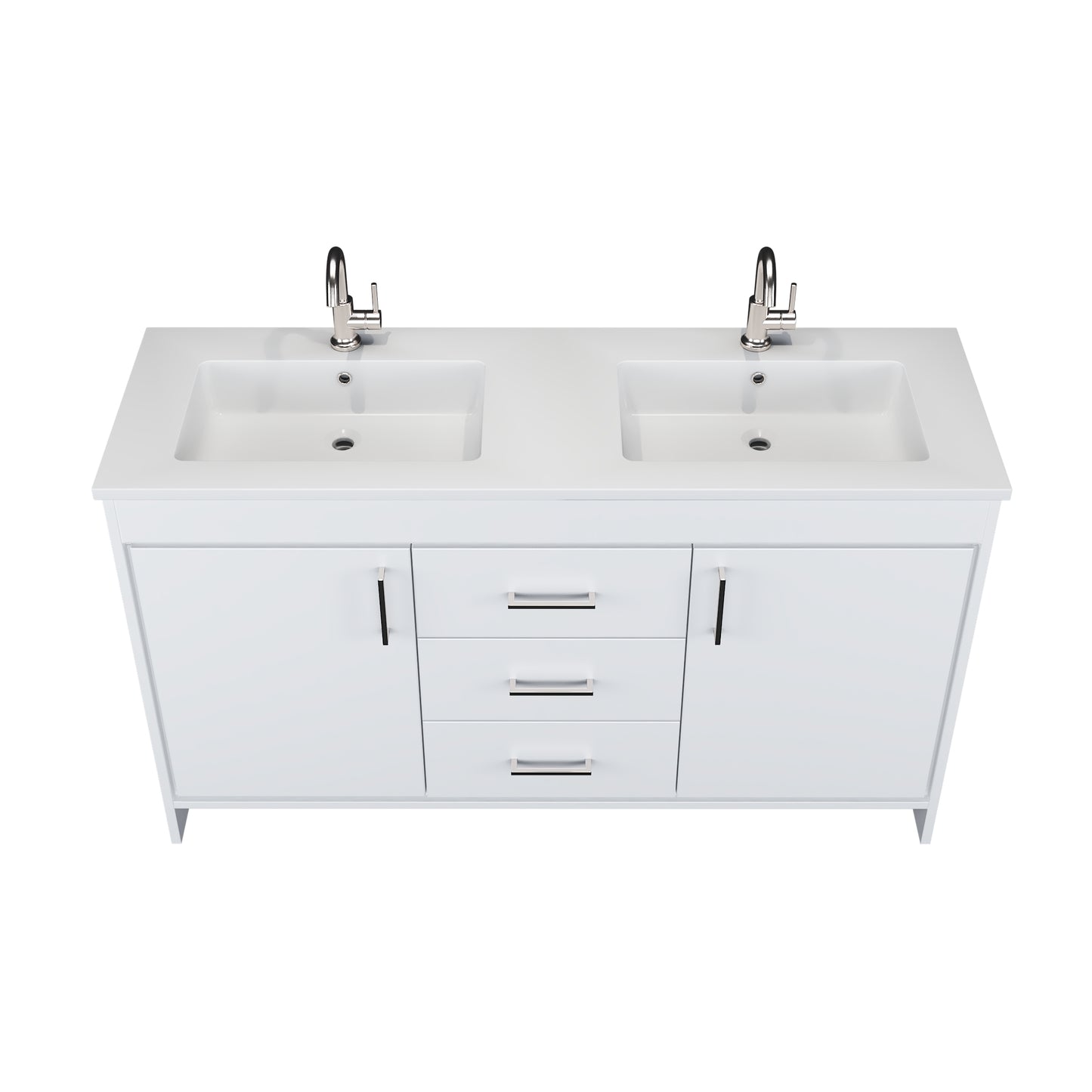 Rio 60" Double Sink Bathroom Vanity with Acrylic integrated counter top