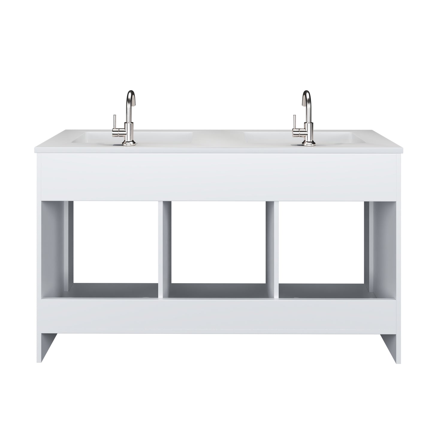 Rio 60" Double Sink Bathroom Vanity with Acrylic integrated counter top