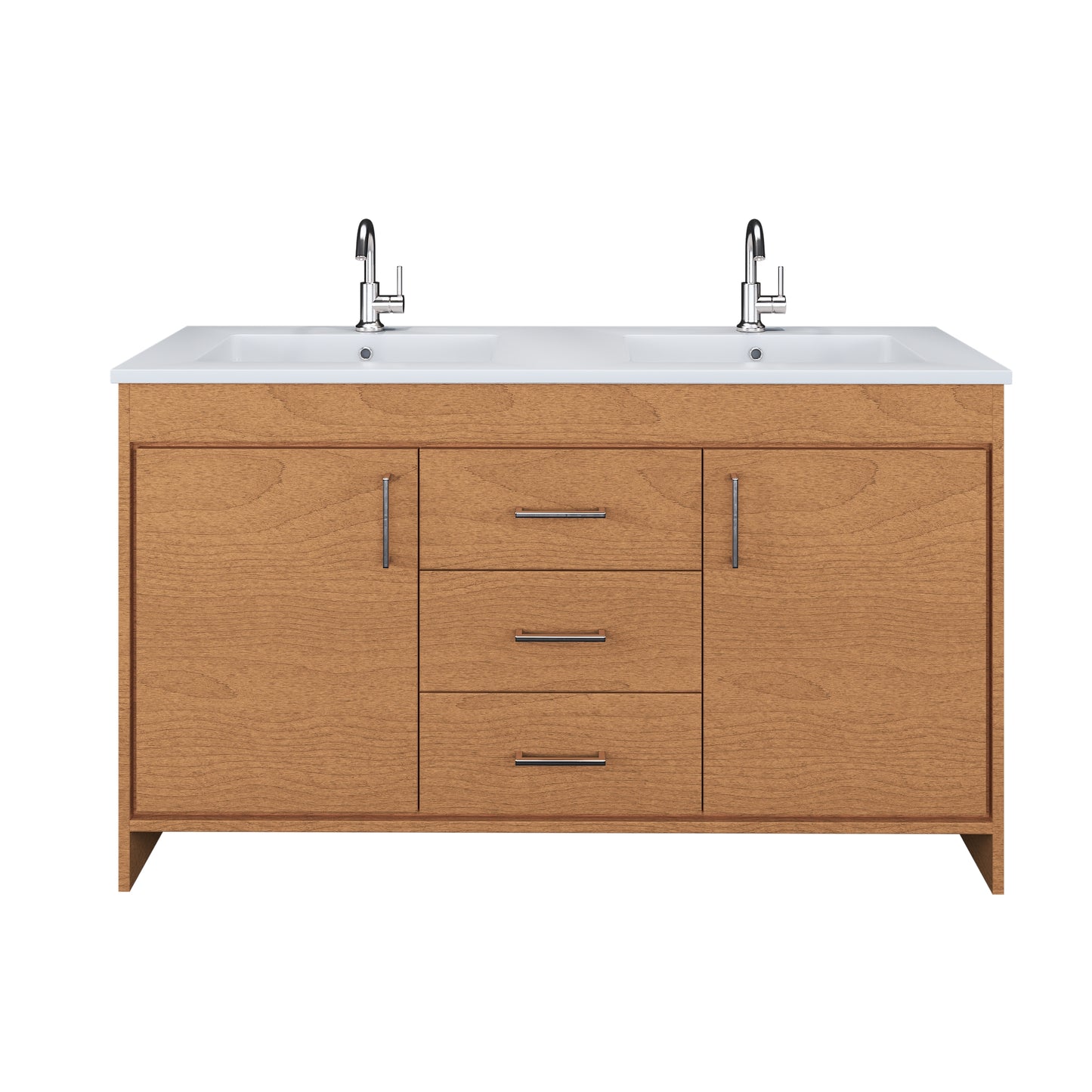 Rio 60" Double Sink Bathroom Vanity with Acrylic integrated counter top