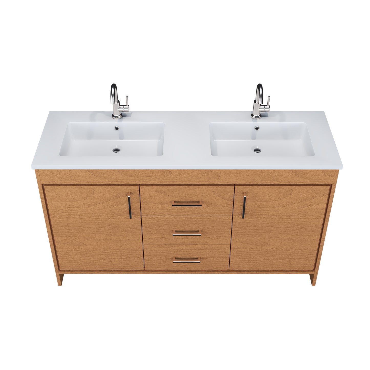 Rio 60" Double Sink Bathroom Vanity with Acrylic integrated counter top