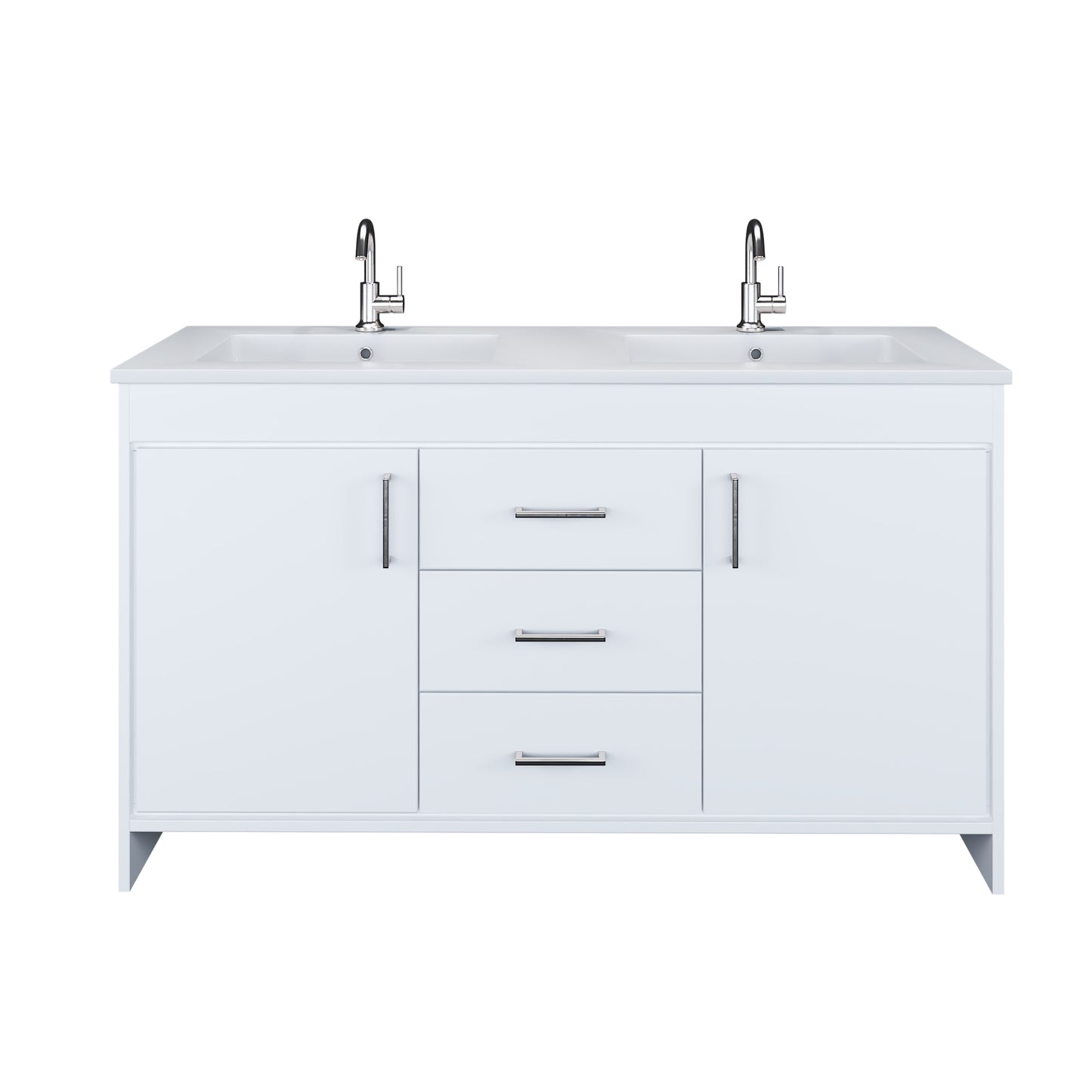 Rio 60" Double Sink Bathroom Vanity with Acrylic integrated counter top