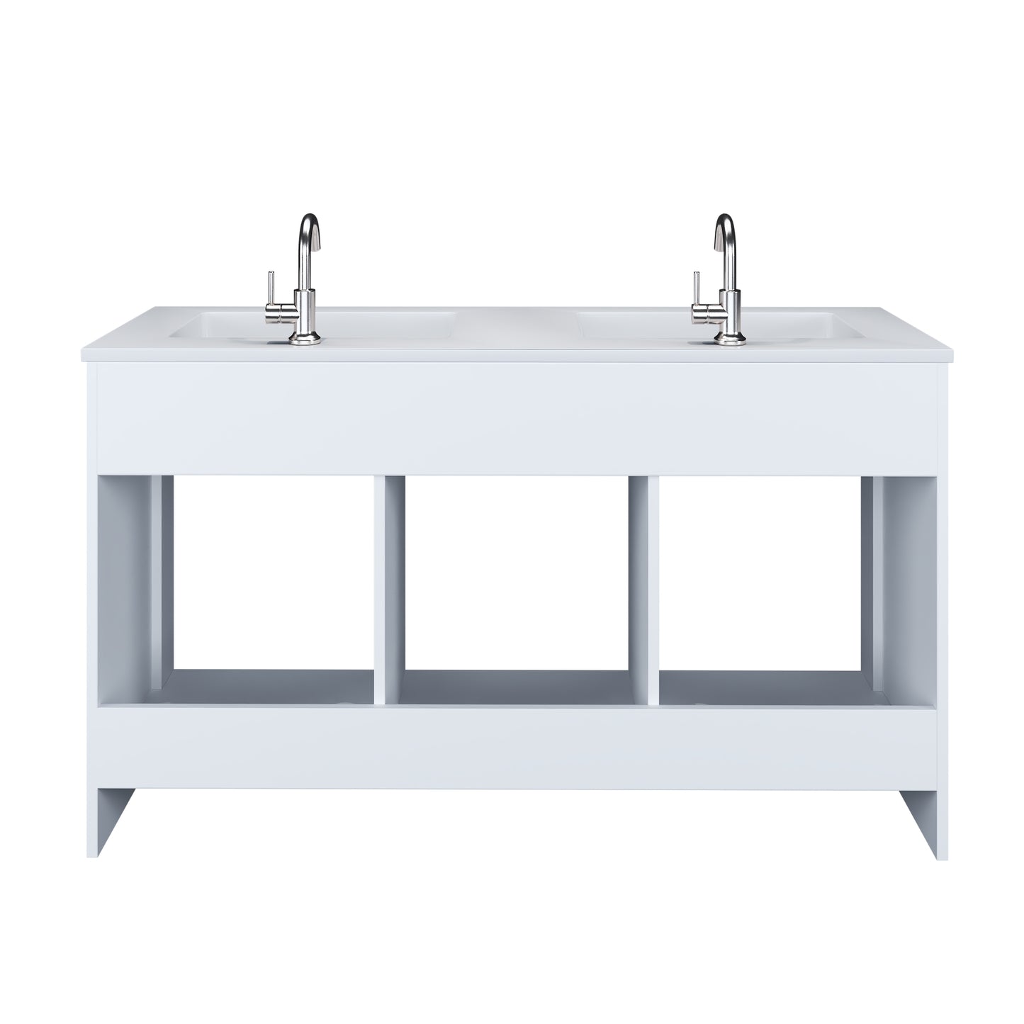 Rio 60" Double Sink Bathroom Vanity with Acrylic integrated counter top