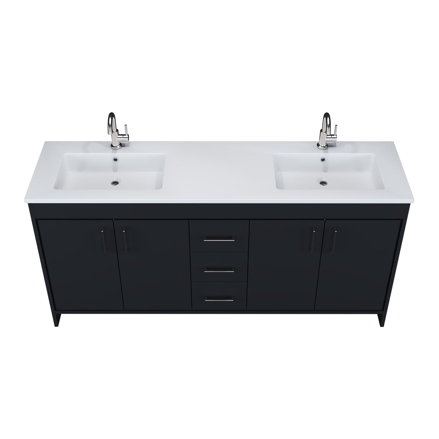 Rio 72" Single Sink Bathroom Vanity with Acrylic integrated counter top