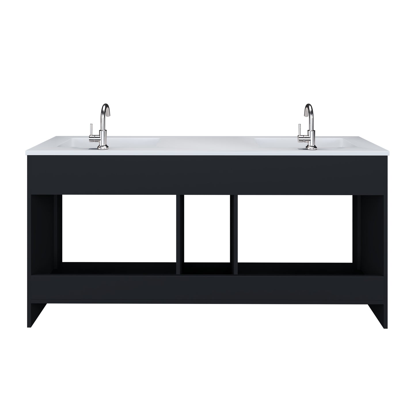 Rio 72" Single Sink Bathroom Vanity with Acrylic integrated counter top