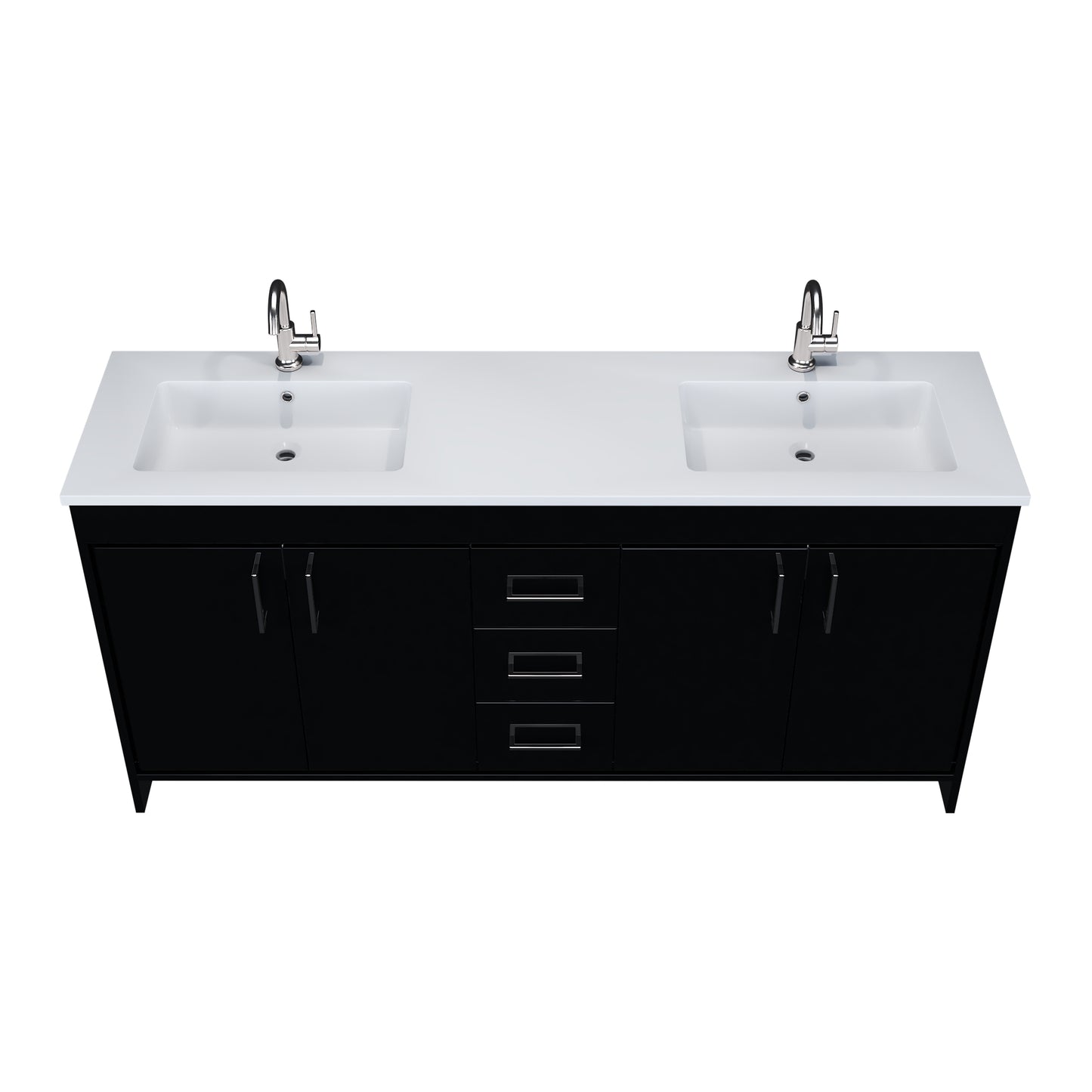 Rio 72" Single Sink Bathroom Vanity with Acrylic integrated counter top