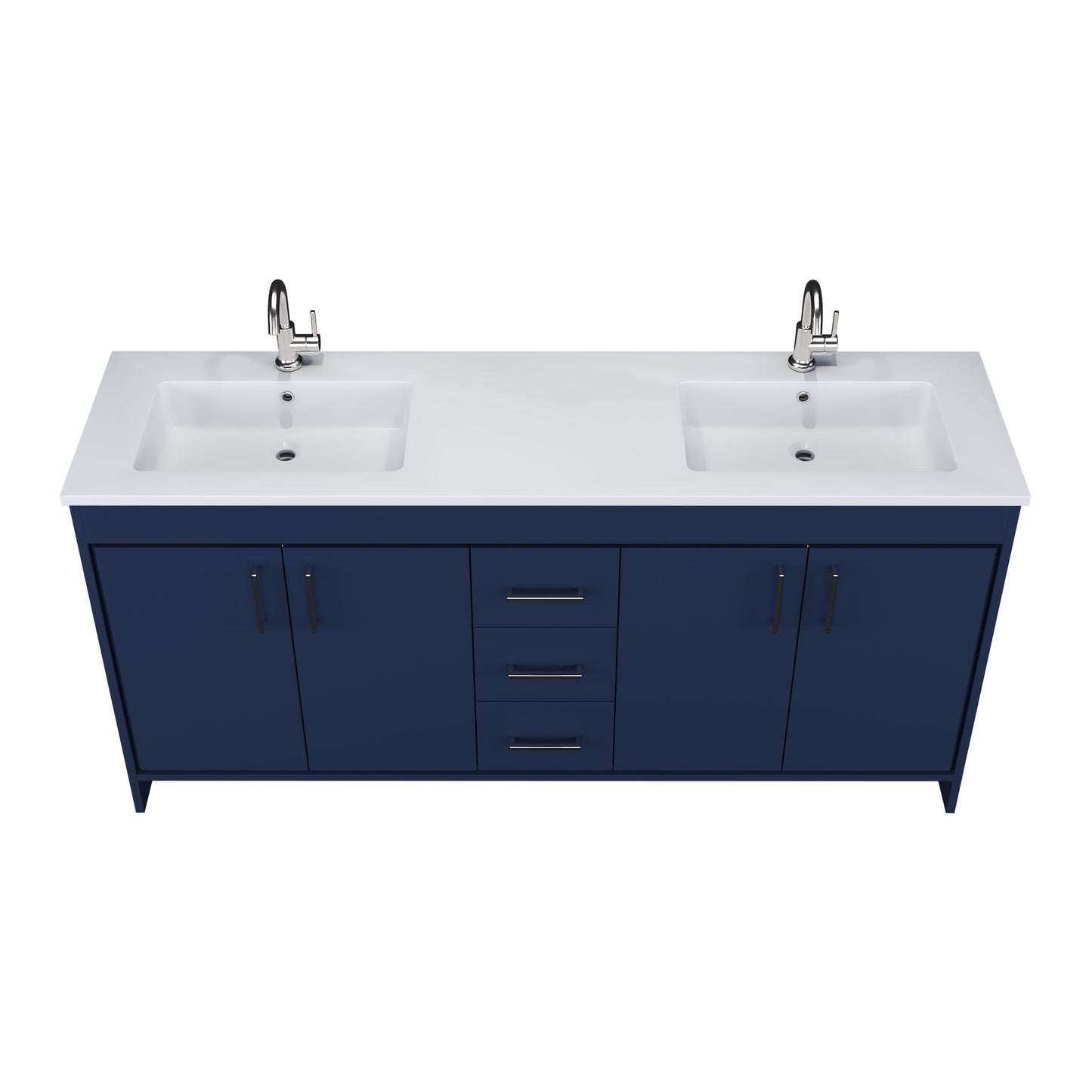 Rio 72" Single Sink Bathroom Vanity with Acrylic integrated counter top