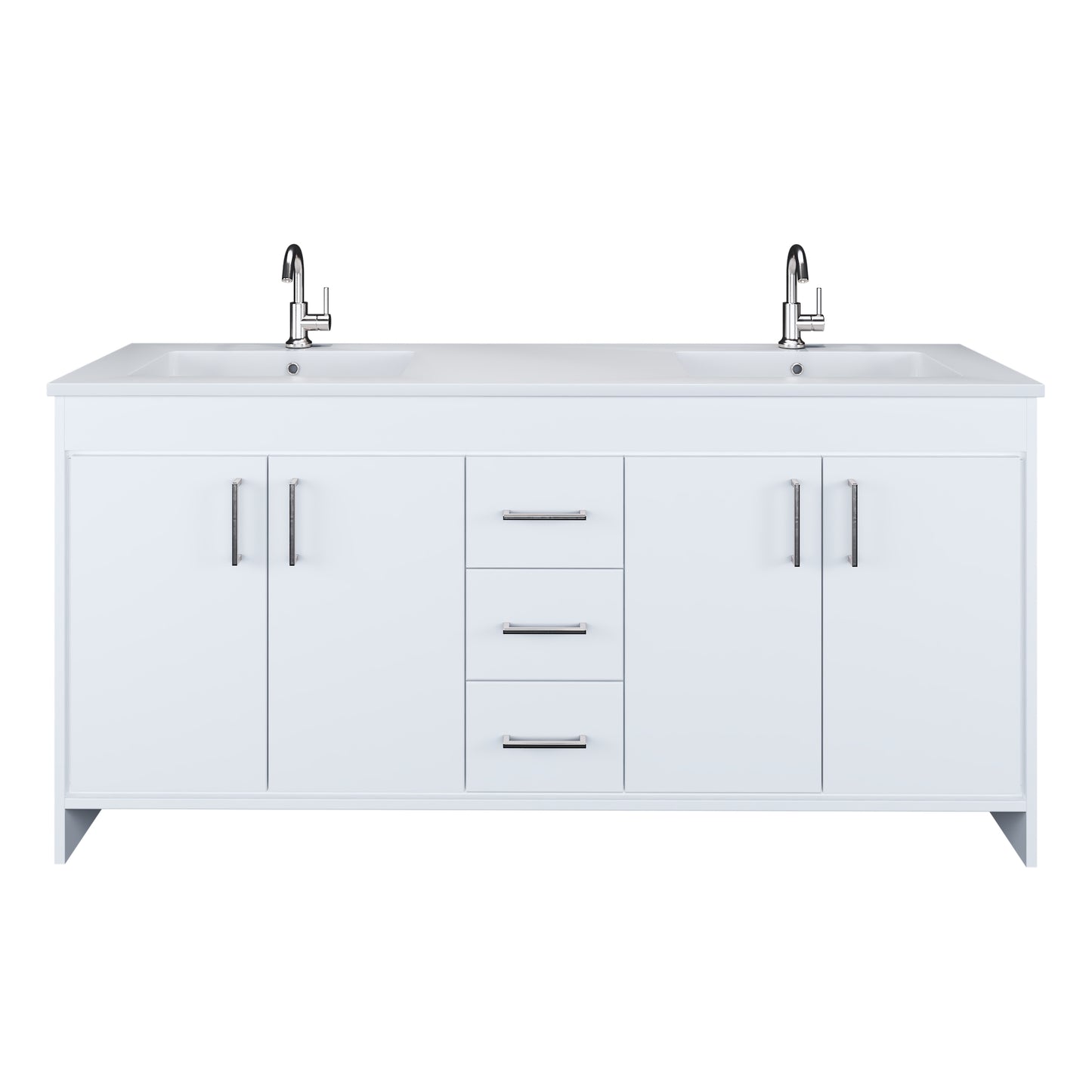 Rio 72" Single Sink Bathroom Vanity with Acrylic integrated counter top