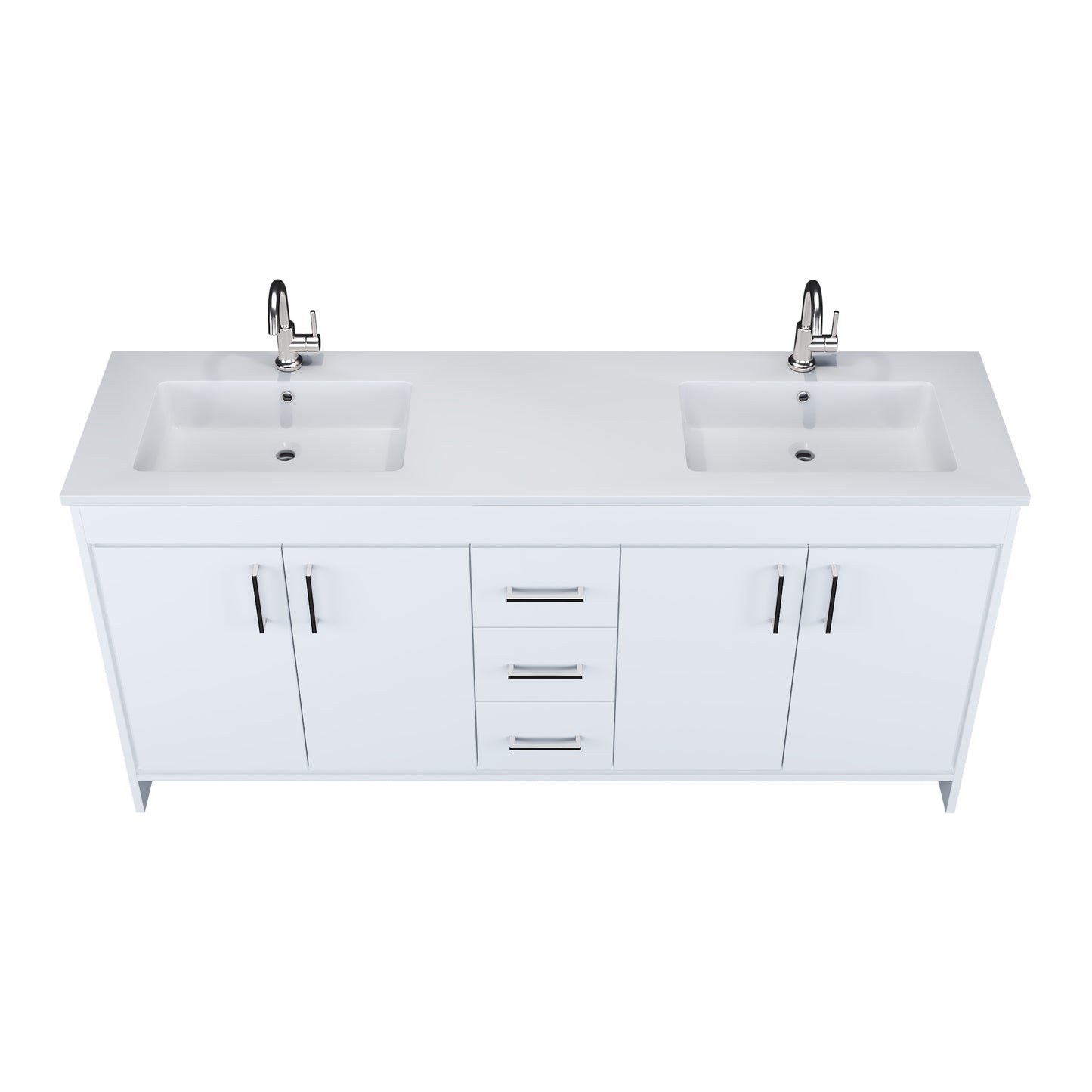 Rio 72" Single Sink Bathroom Vanity with Acrylic integrated counter top