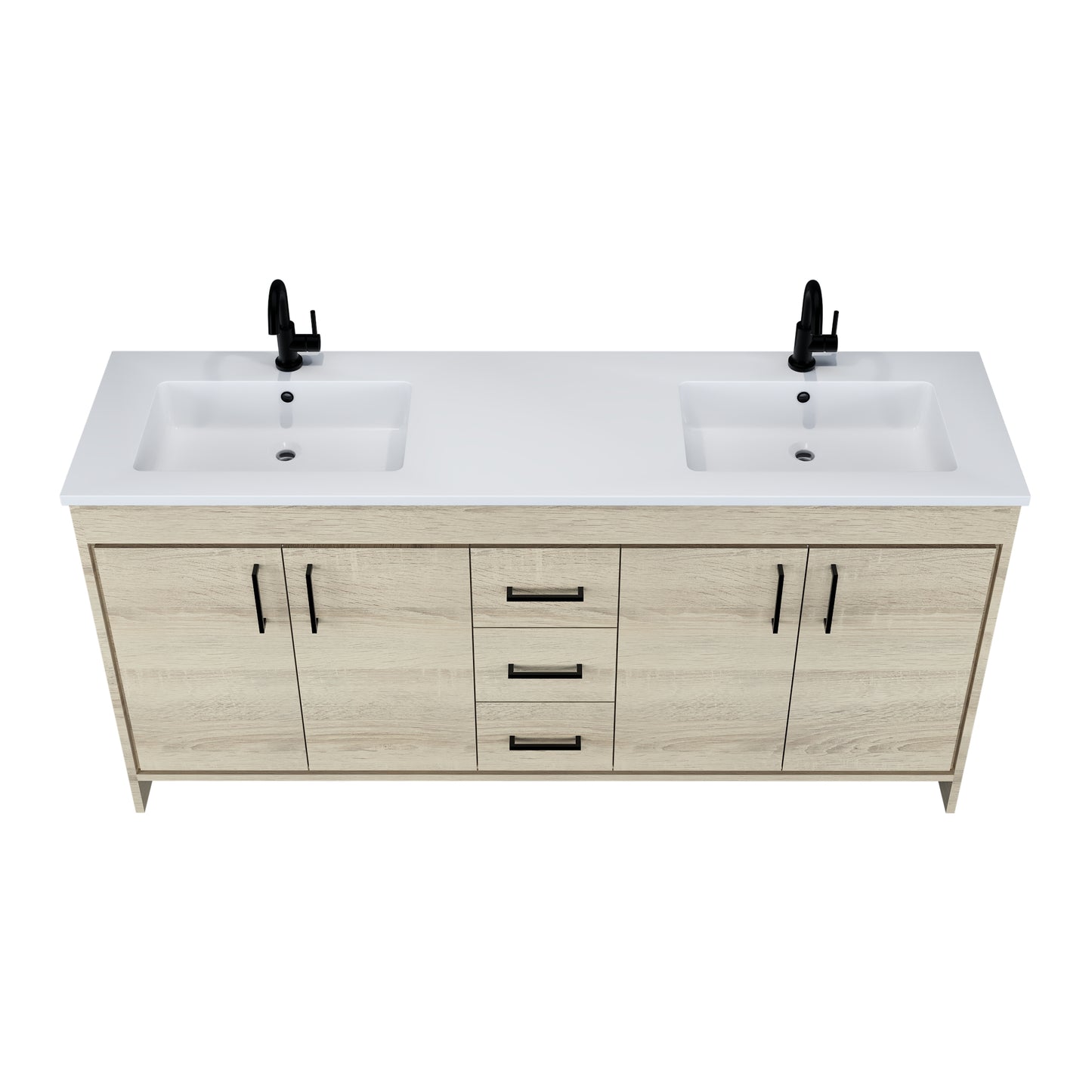 Rio 72" Single Sink Bathroom Vanity with Acrylic integrated counter top