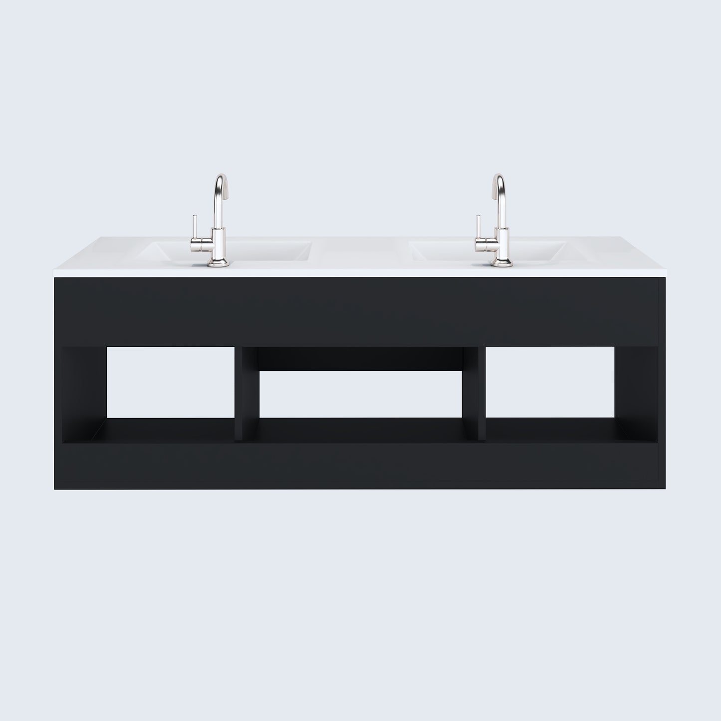 Salt 60" Double SInk Bathroom Vanity with integrated counter top