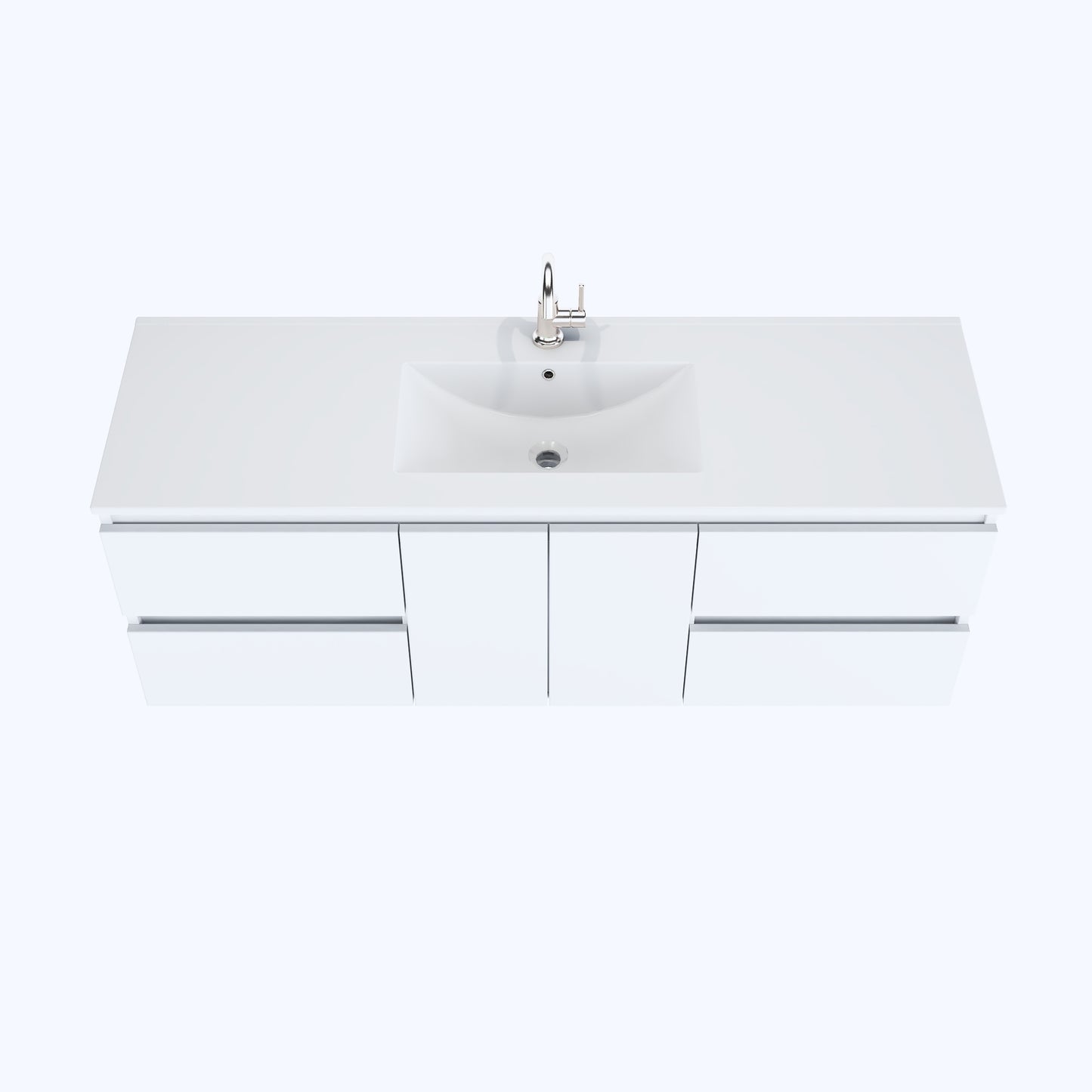 Salt 60" Single Sink Bathroom Vanity with integrated counter top