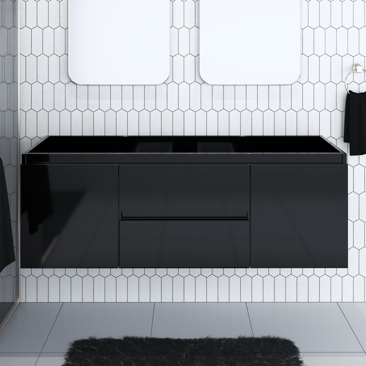 Salt 60" Double Sink Bathroom Vanity Cabinet Only