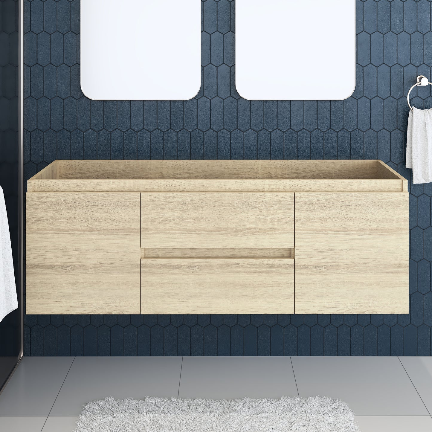 Salt 60" Double Sink Bathroom Vanity Cabinet Only