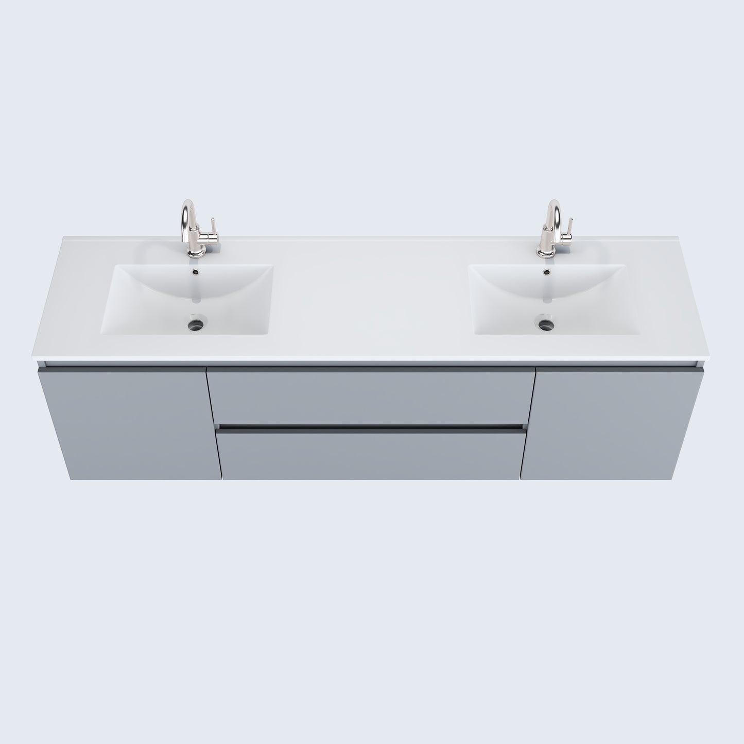 Salt 72" Double Sink Bathroom Vanity with integrated counter top