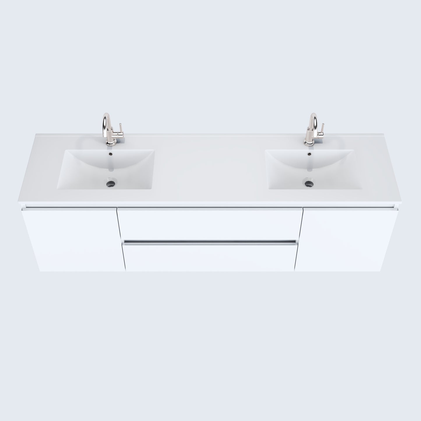 Salt 72" Double Sink Bathroom Vanity with integrated counter top