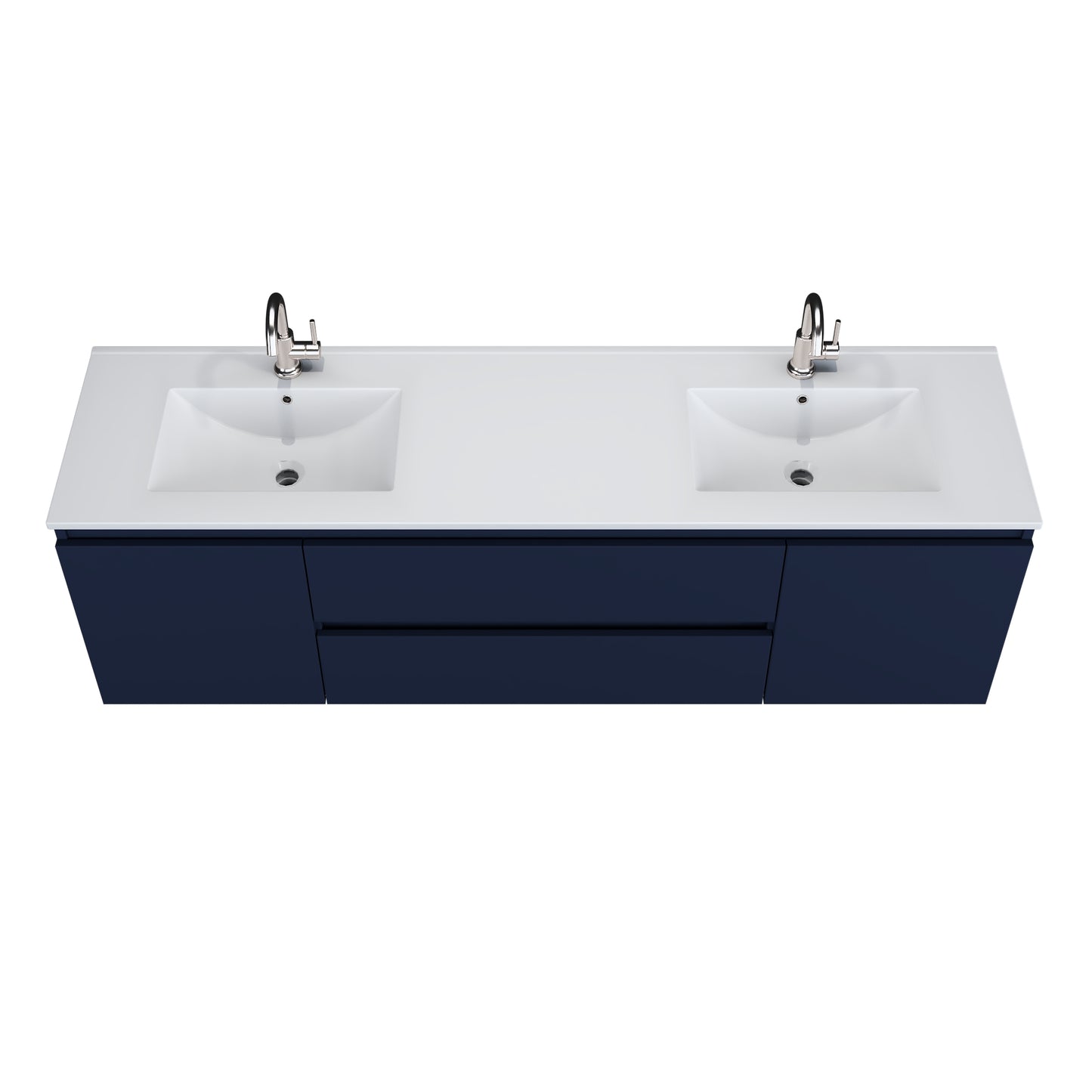 Salt 72" Double Sink Bathroom Vanity with integrated counter top