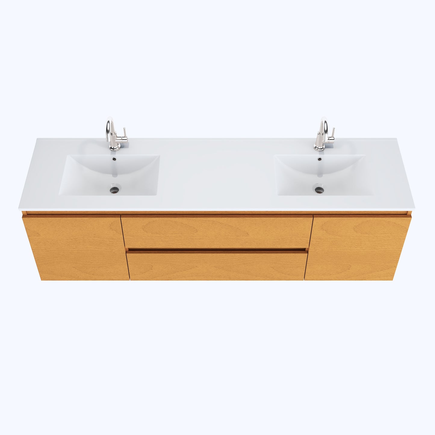 Salt 72" Double Sink Bathroom Vanity with integrated counter top