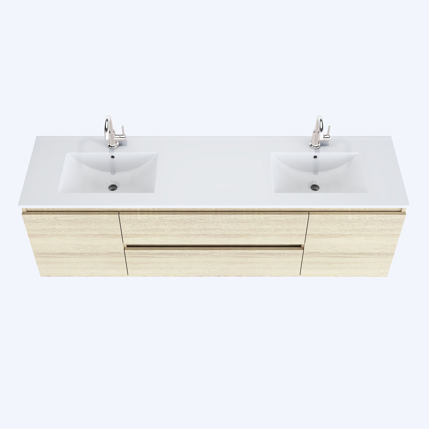 Salt 72" Double Sink Bathroom Vanity with integrated counter top