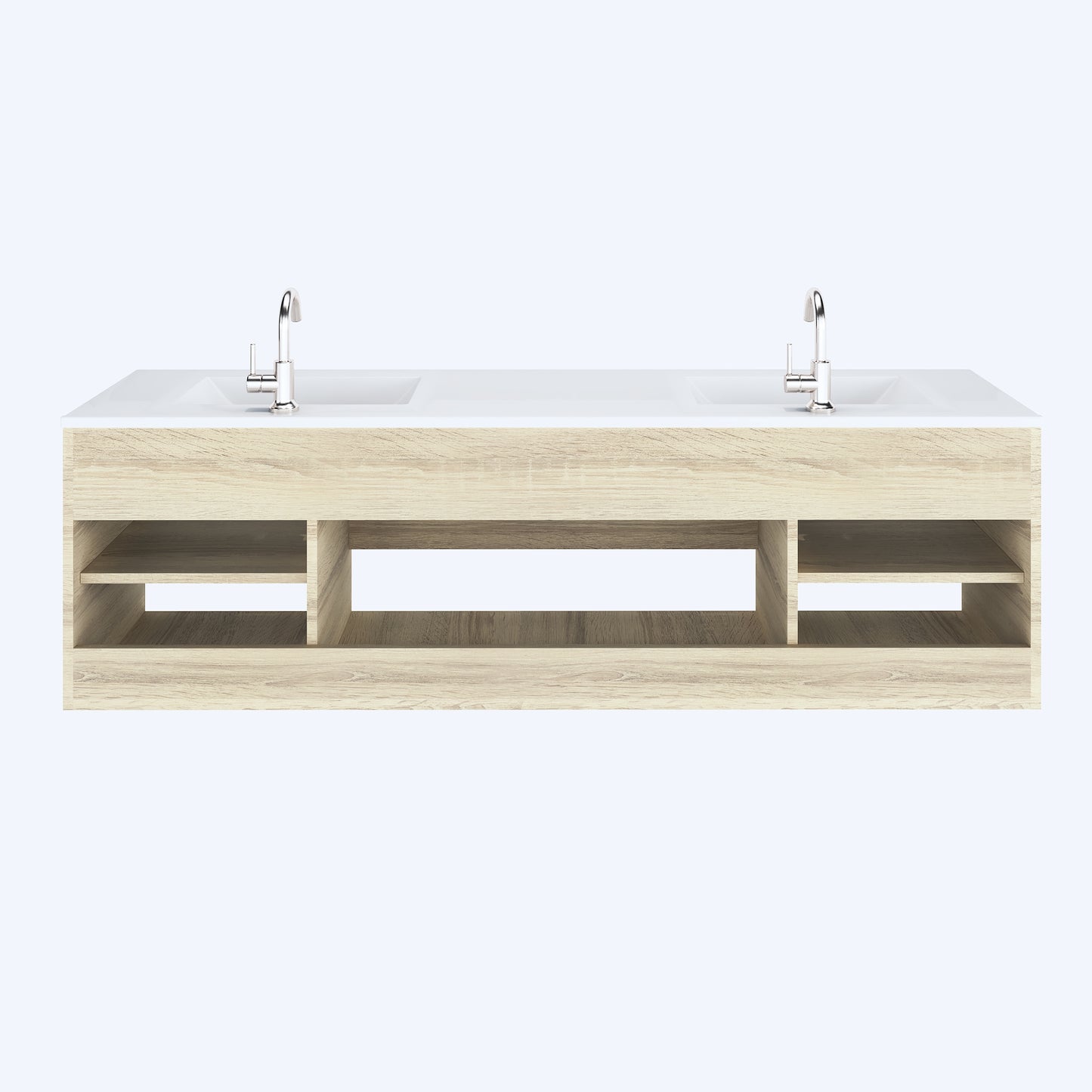 Salt 72" Double Sink Bathroom Vanity with integrated counter top