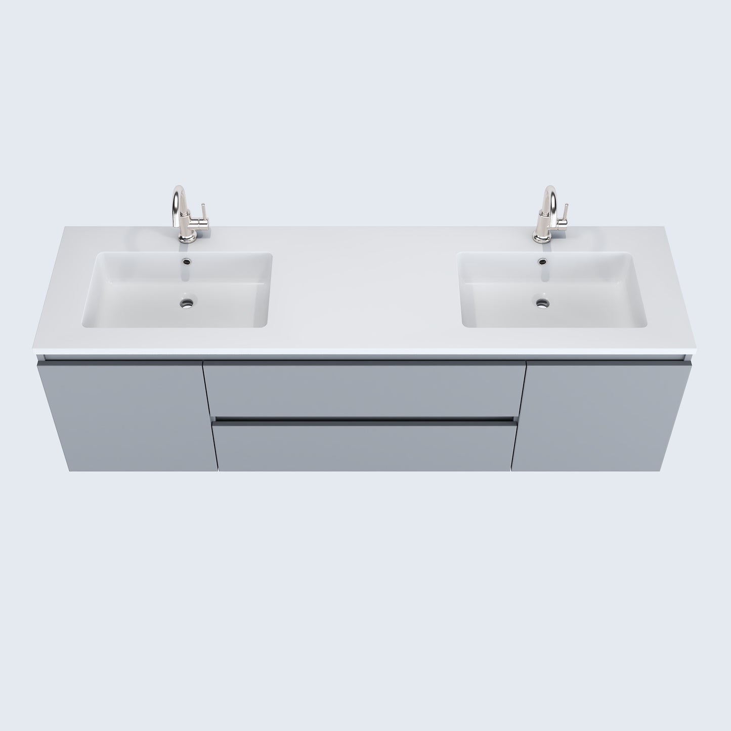 Salt 72" Double Sink Bathroom Vanity with integrated counter top