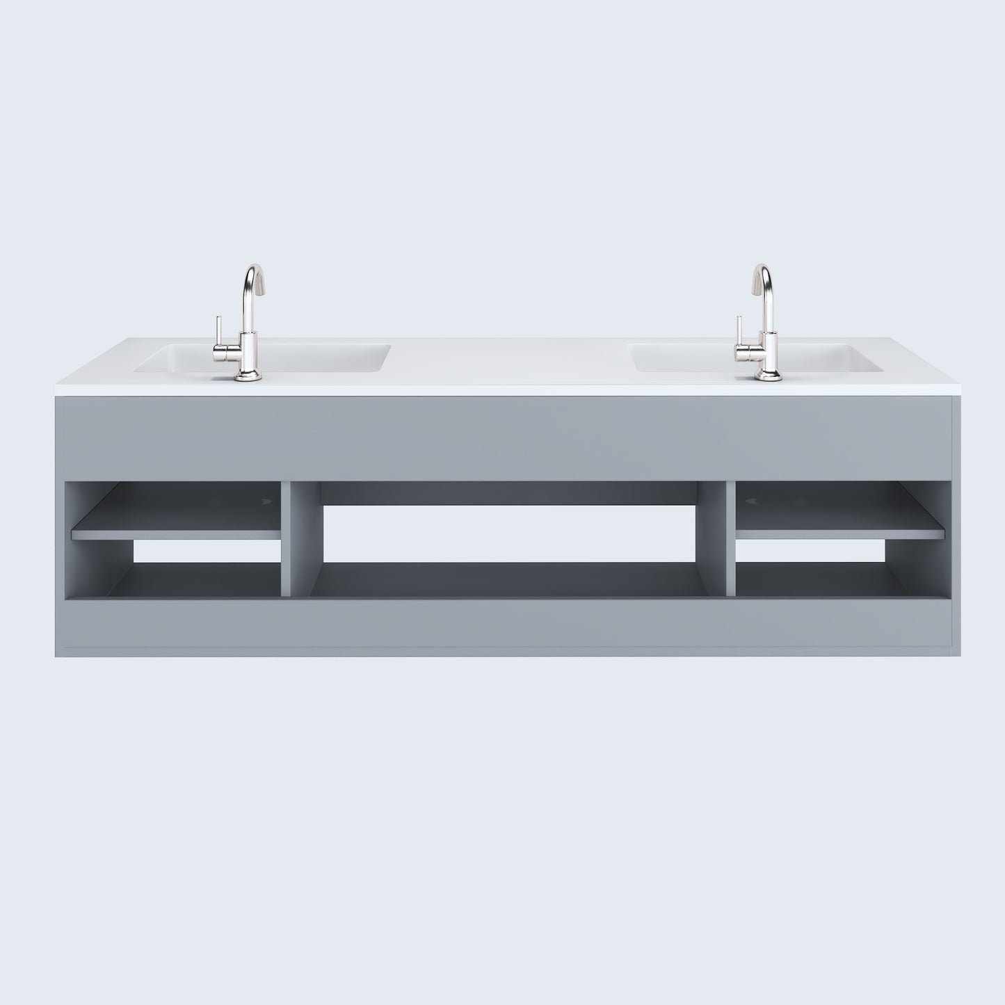 Salt 72" Double Sink Bathroom Vanity with integrated counter top