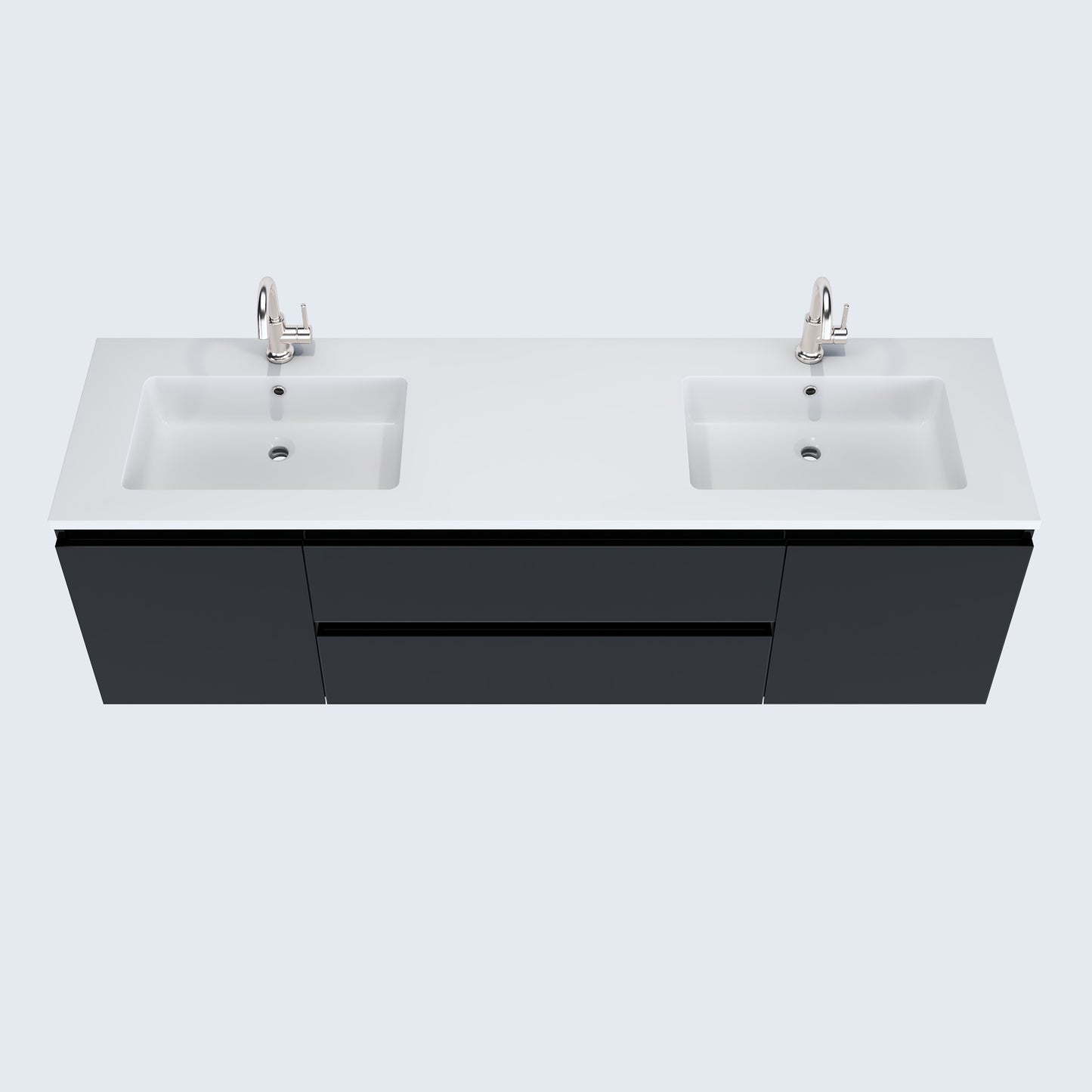 Salt 72" Double Sink Bathroom Vanity with integrated counter top