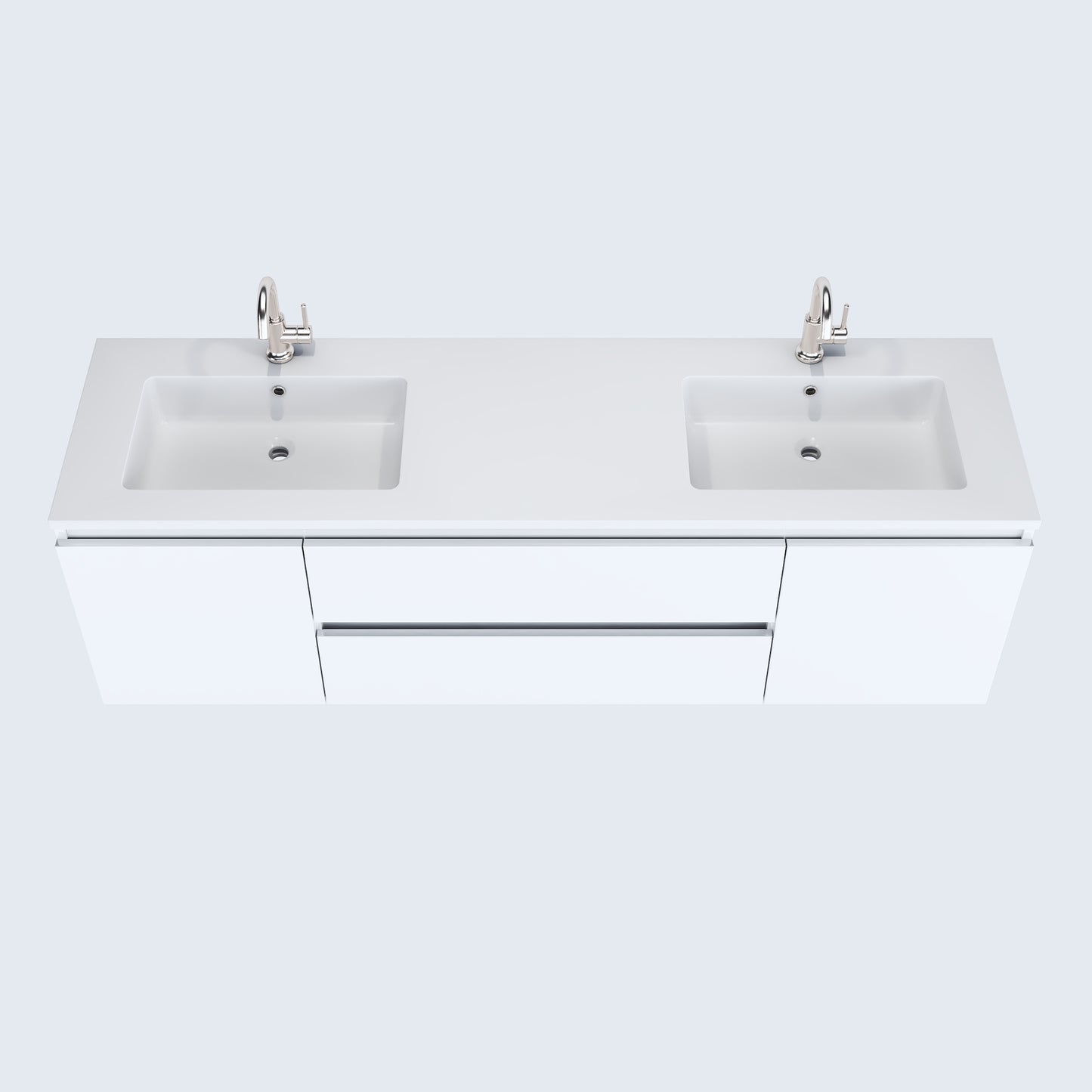 Salt 72" Double Sink Bathroom Vanity with integrated counter top