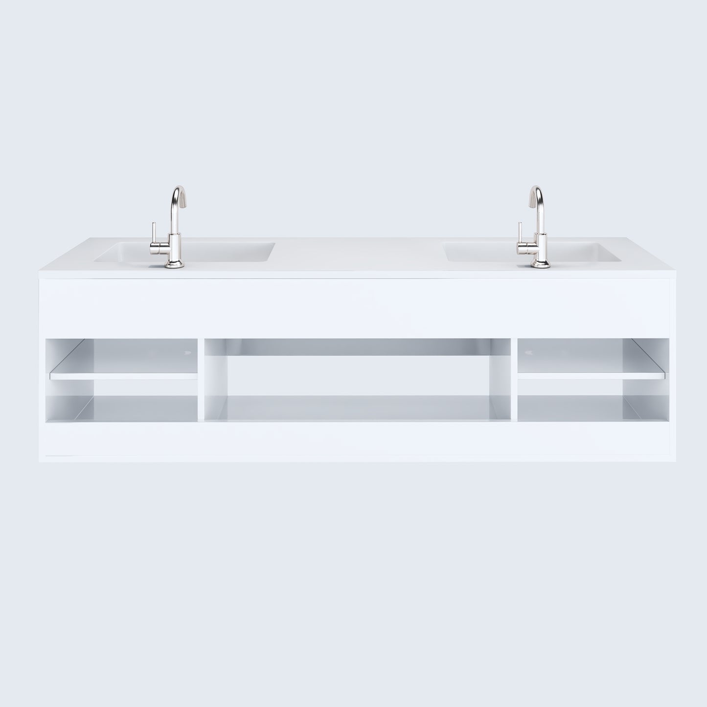 Salt 72" Double Sink Bathroom Vanity with integrated counter top