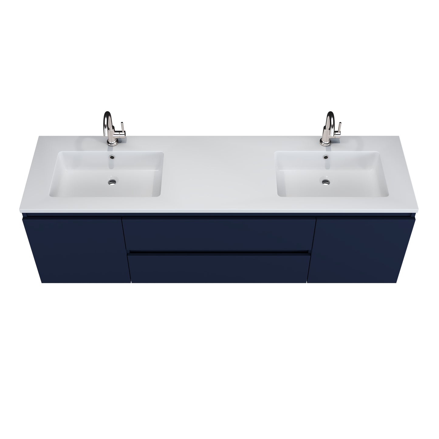 Salt 72" Double Sink Bathroom Vanity with integrated counter top