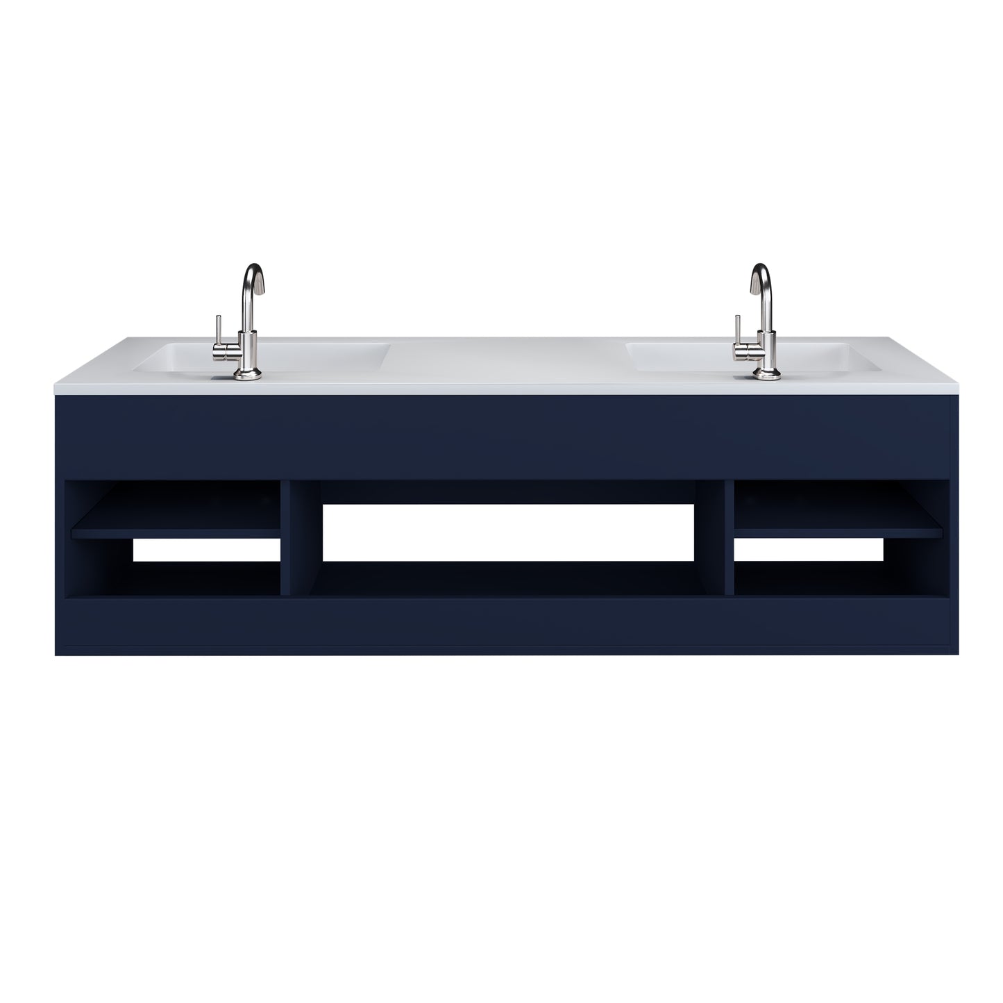 Salt 72" Double Sink Bathroom Vanity with integrated counter top