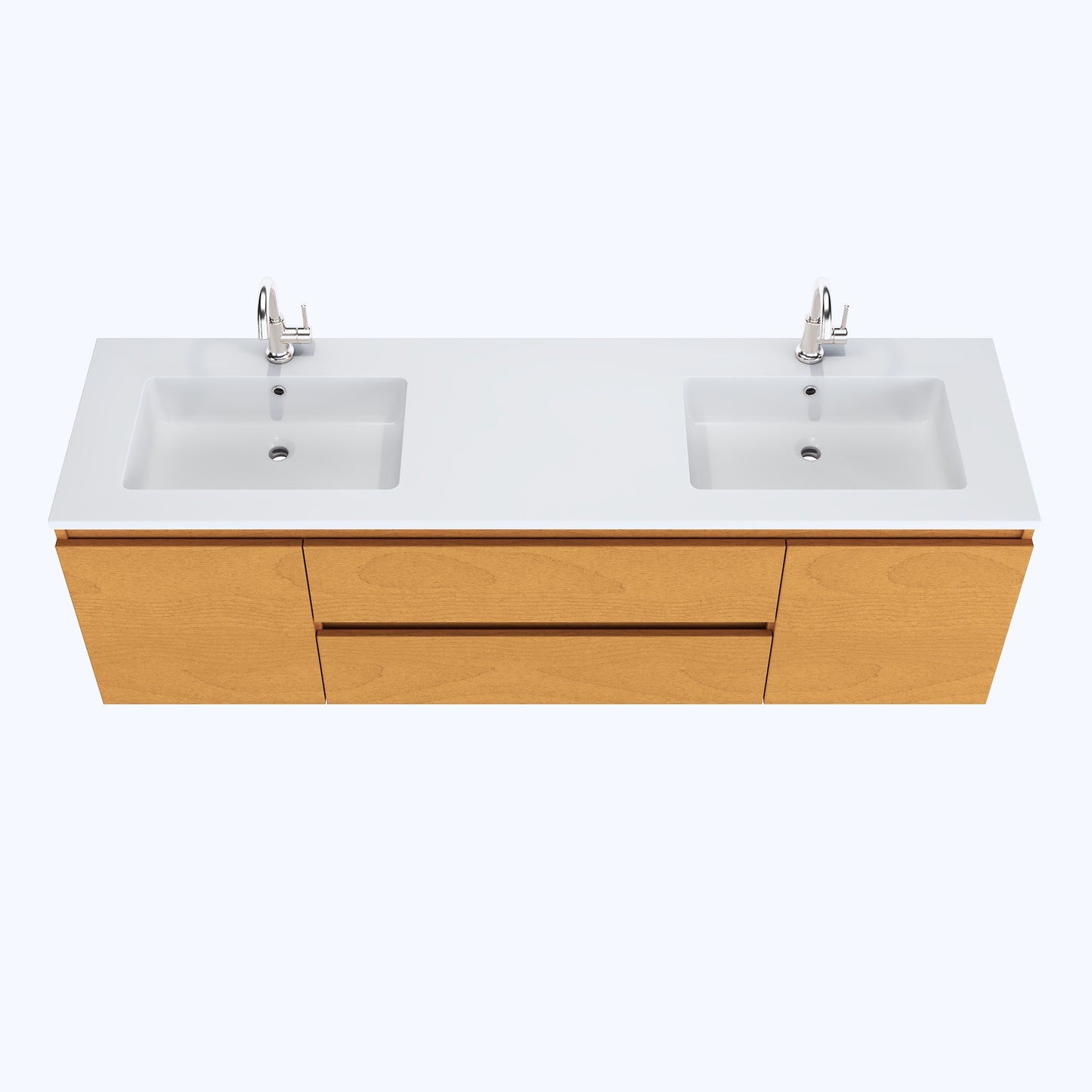 Salt 72" Double Sink Bathroom Vanity with integrated counter top