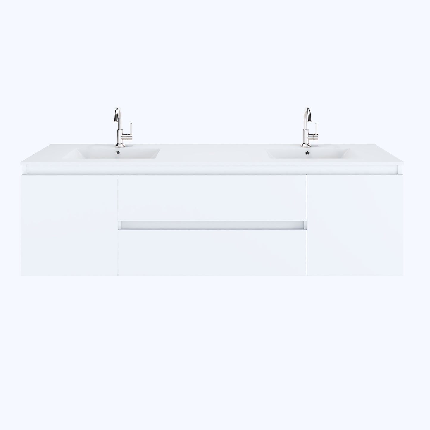 Salt 72" Double Sink Bathroom Vanity with integrated counter top