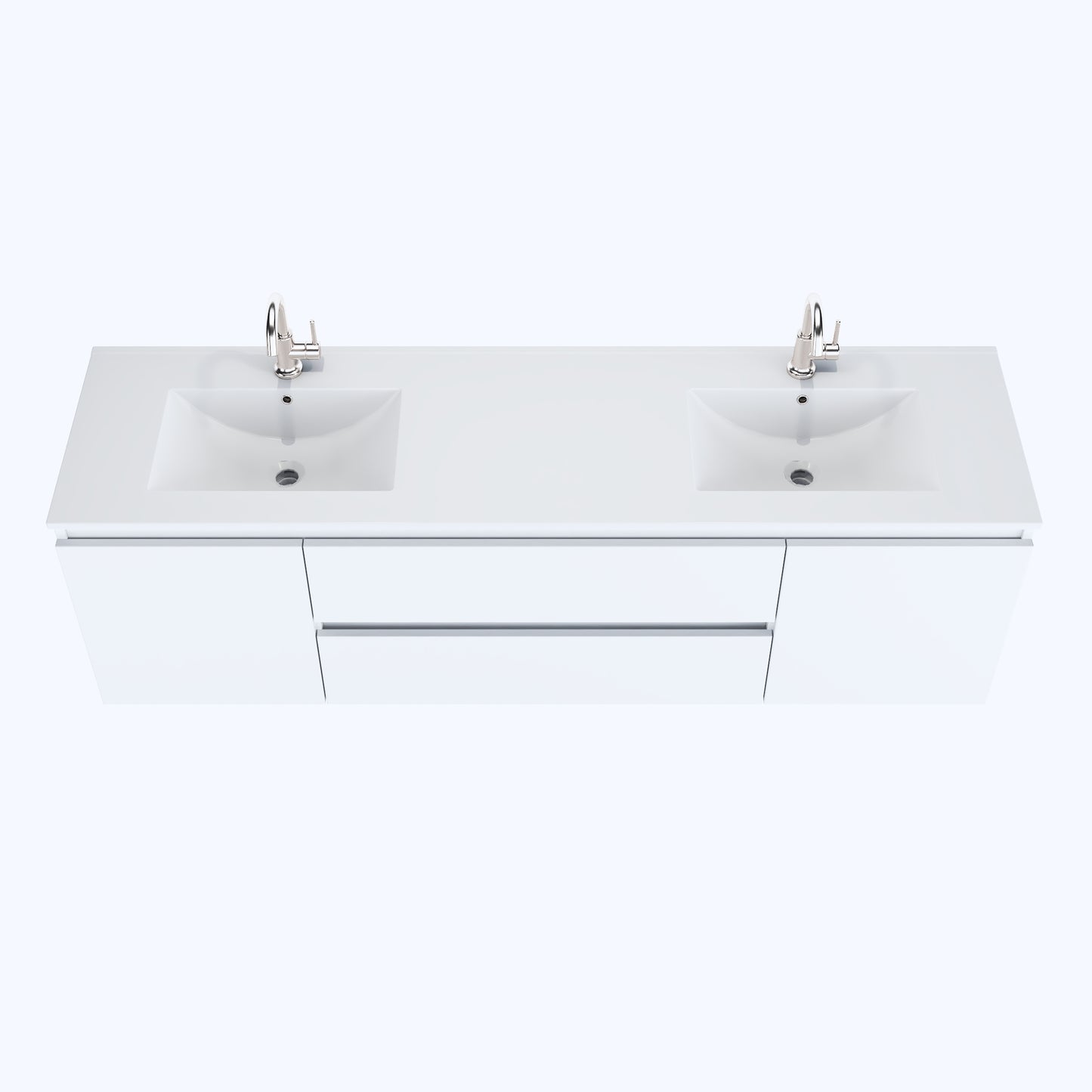 Salt 72" Double Sink Bathroom Vanity with integrated counter top