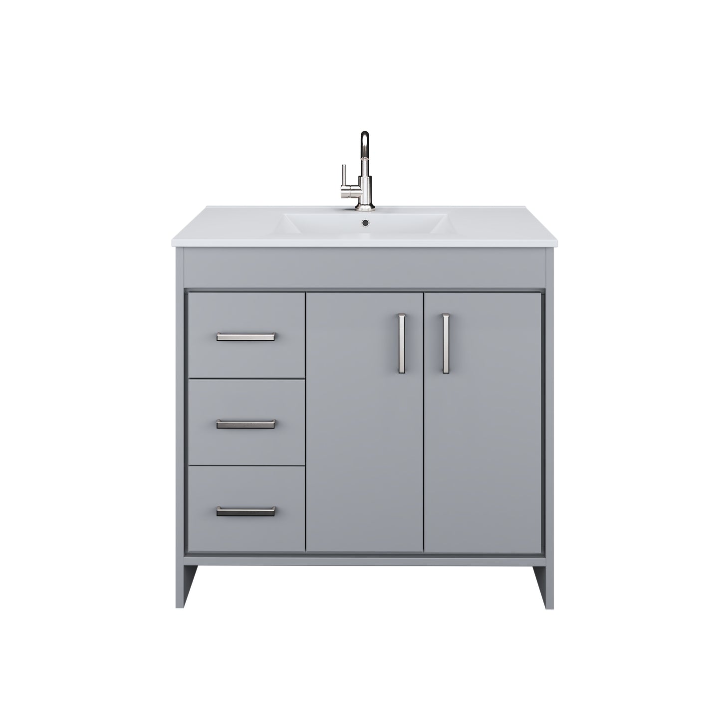 Snow 36" Bathroom Vanity with integrated counter top Left Side Drawers