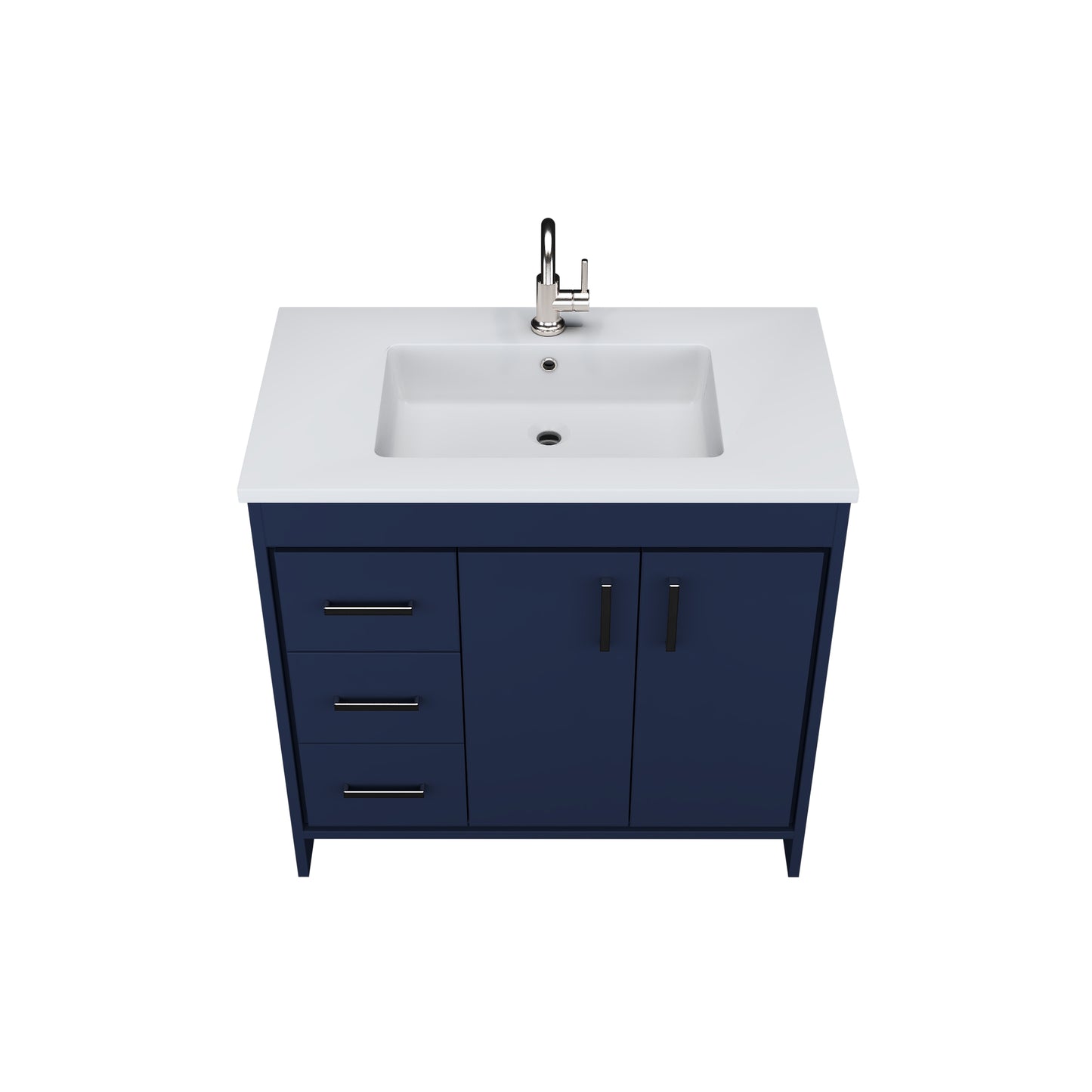 Snow 36" Bathroom Vanity with integrated counter top Left Side Drawers